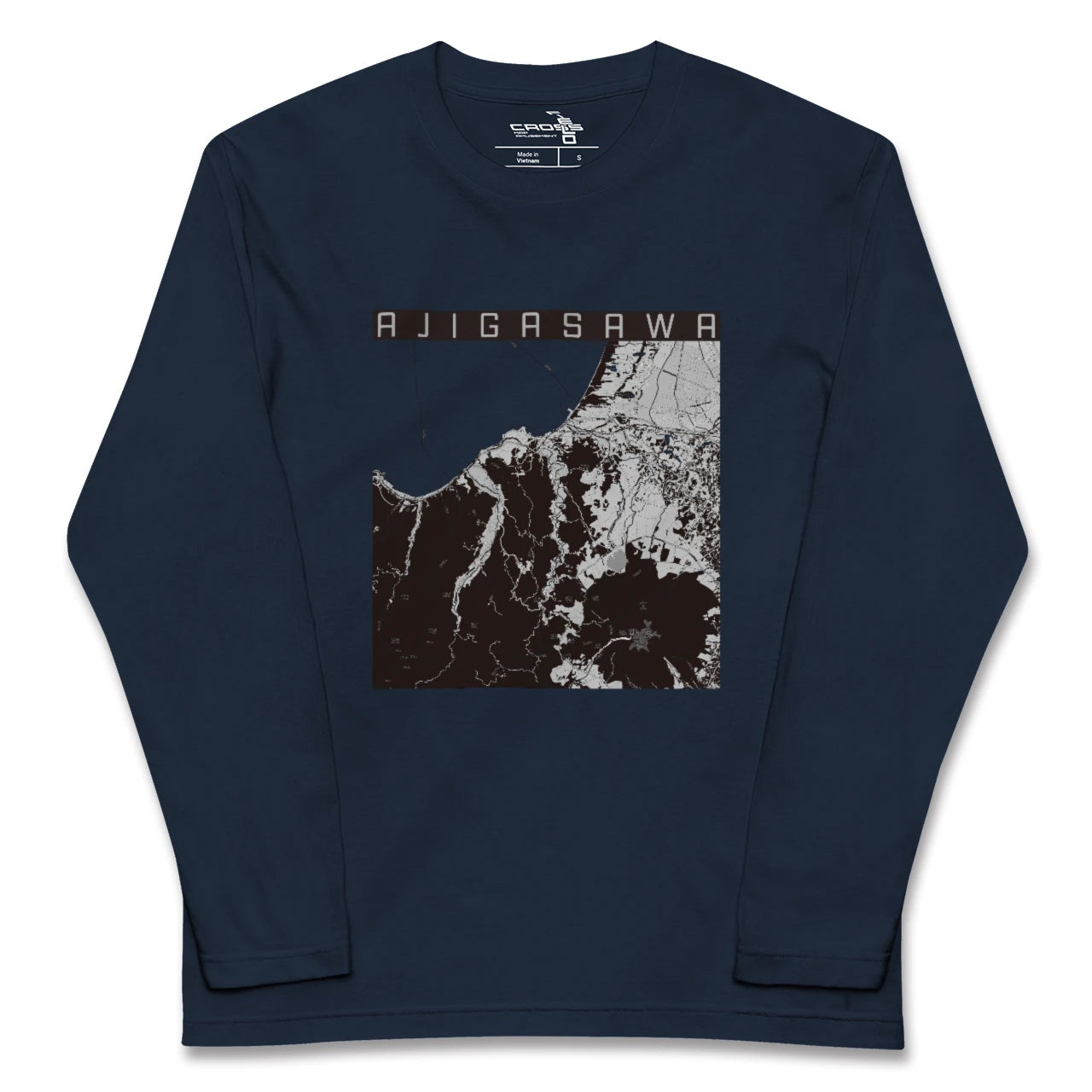 【鰺ヶ沢(青森県)】地図柄ロングスリーブTシャツ