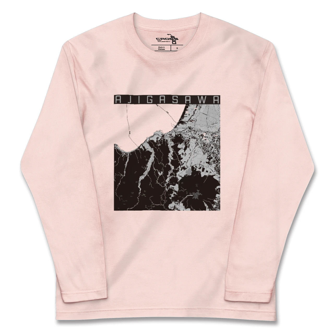 【鰺ヶ沢(青森県)】地図柄ロングスリーブTシャツ