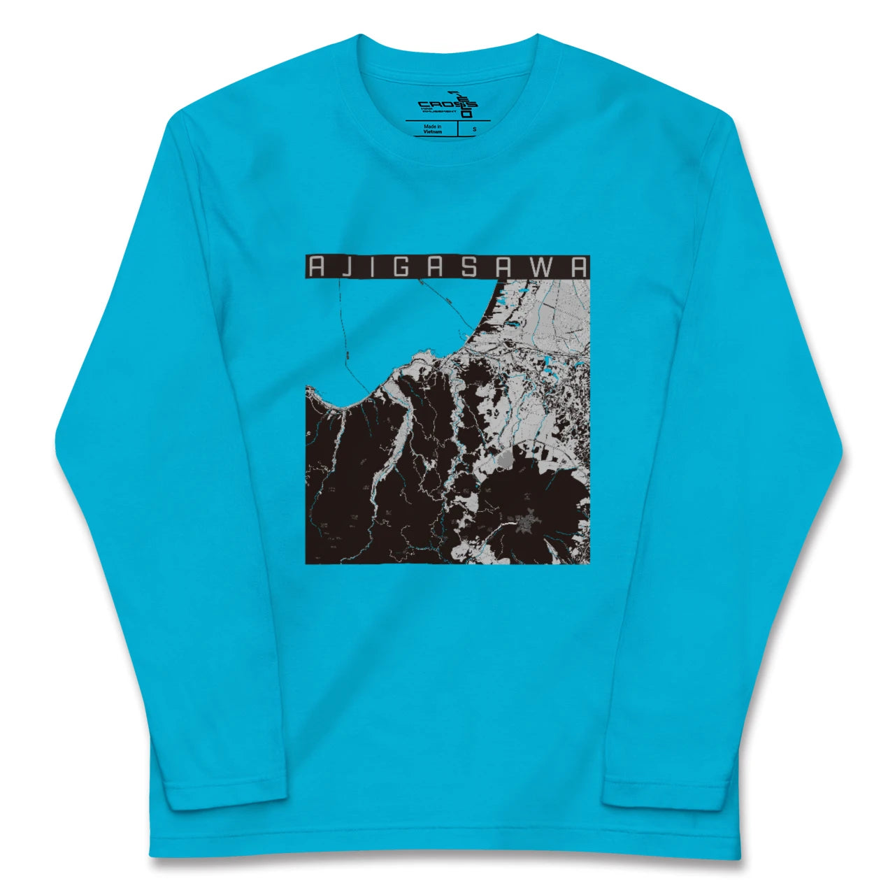 【鰺ヶ沢(青森県)】地図柄ロングスリーブTシャツ