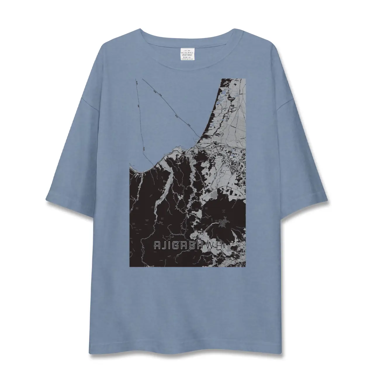【鰺ヶ沢(青森県)】地図柄ビッグシルエットTシャツ