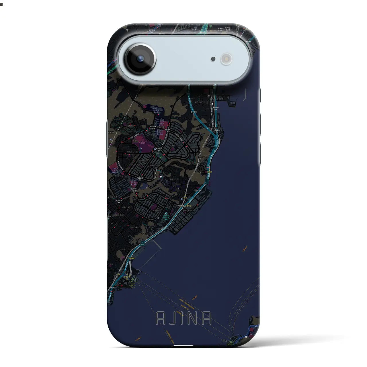 【阿品(広島県)】地図柄iPhoneケース(バックカバータイプ)