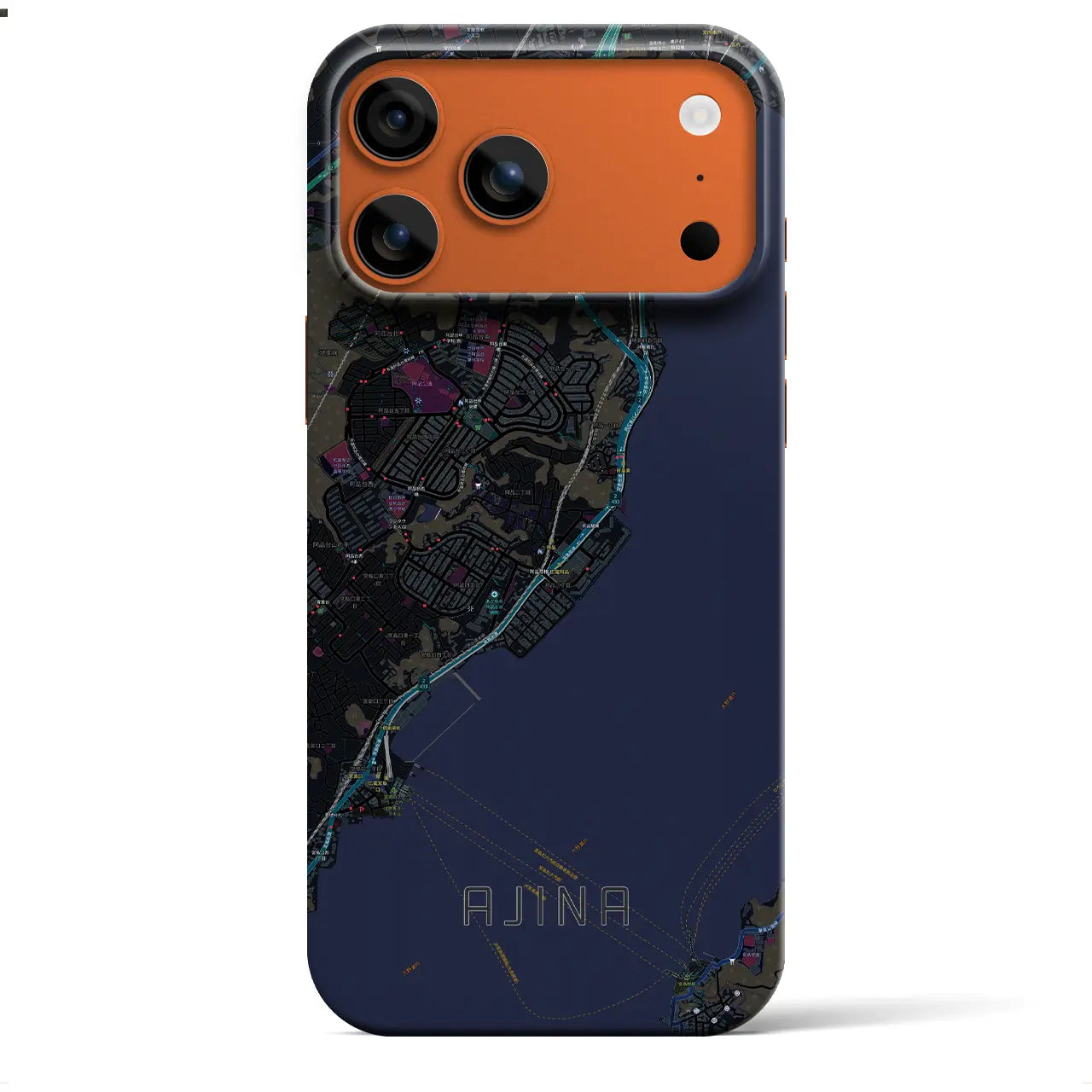 【阿品(広島県)】地図柄iPhoneケース(バックカバータイプ)