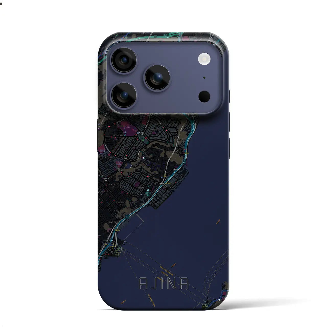 【阿品(広島県)】地図柄iPhoneケース(バックカバータイプ)