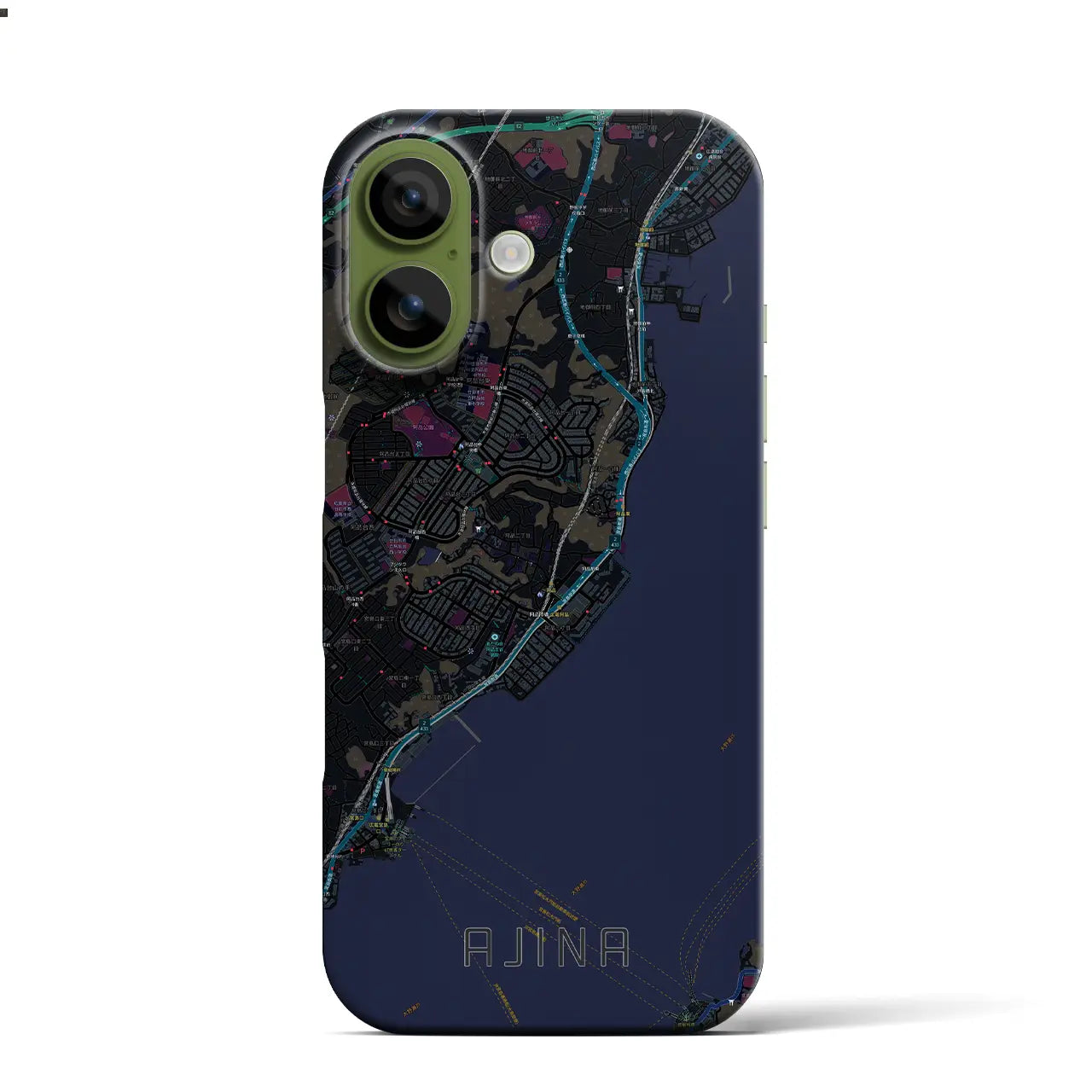 【阿品(広島県)】地図柄iPhoneケース(バックカバータイプ)