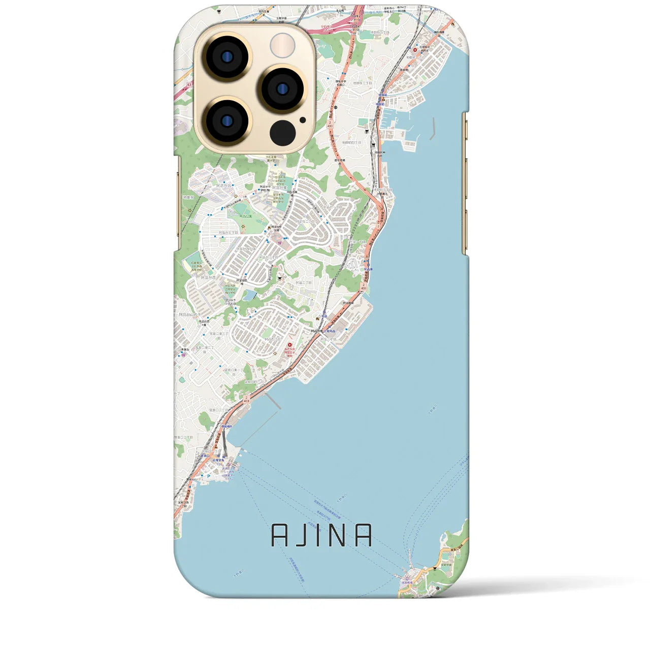 【阿品(広島県)】地図柄iPhoneケース(バックカバータイプ)