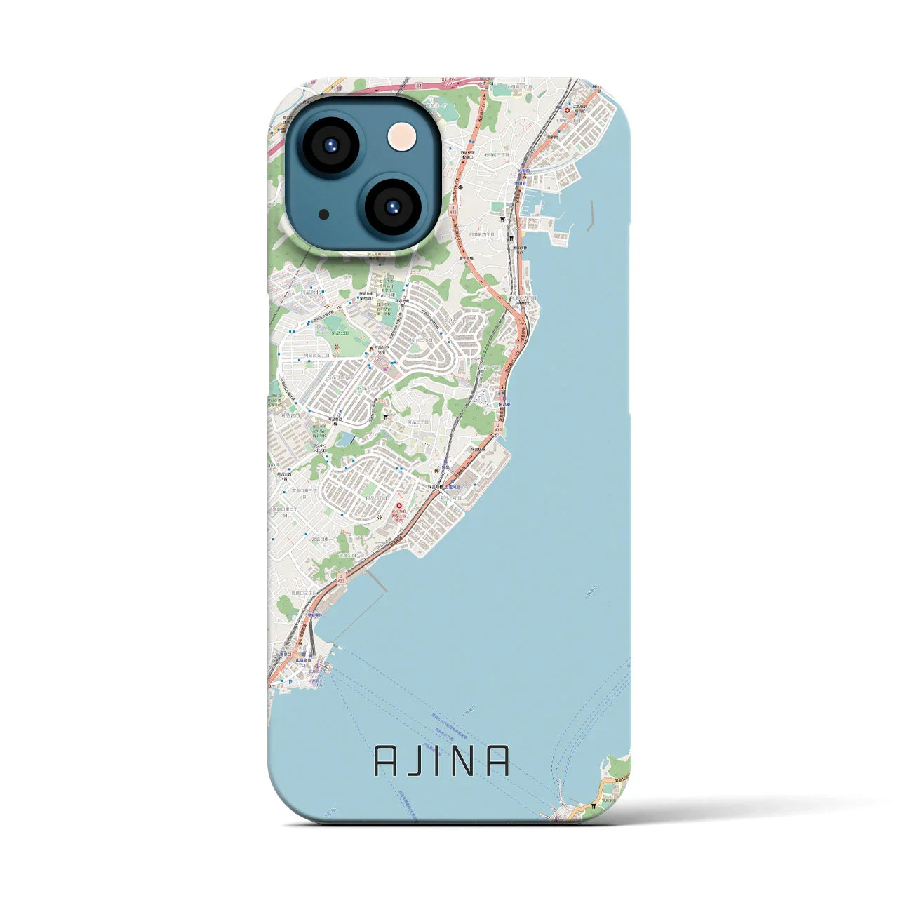 【阿品(広島県)】地図柄iPhoneケース(バックカバータイプ)