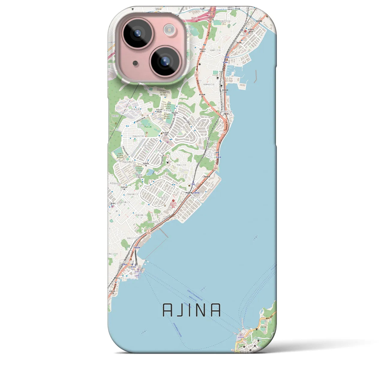 【阿品(広島県)】地図柄iPhoneケース(バックカバータイプ)