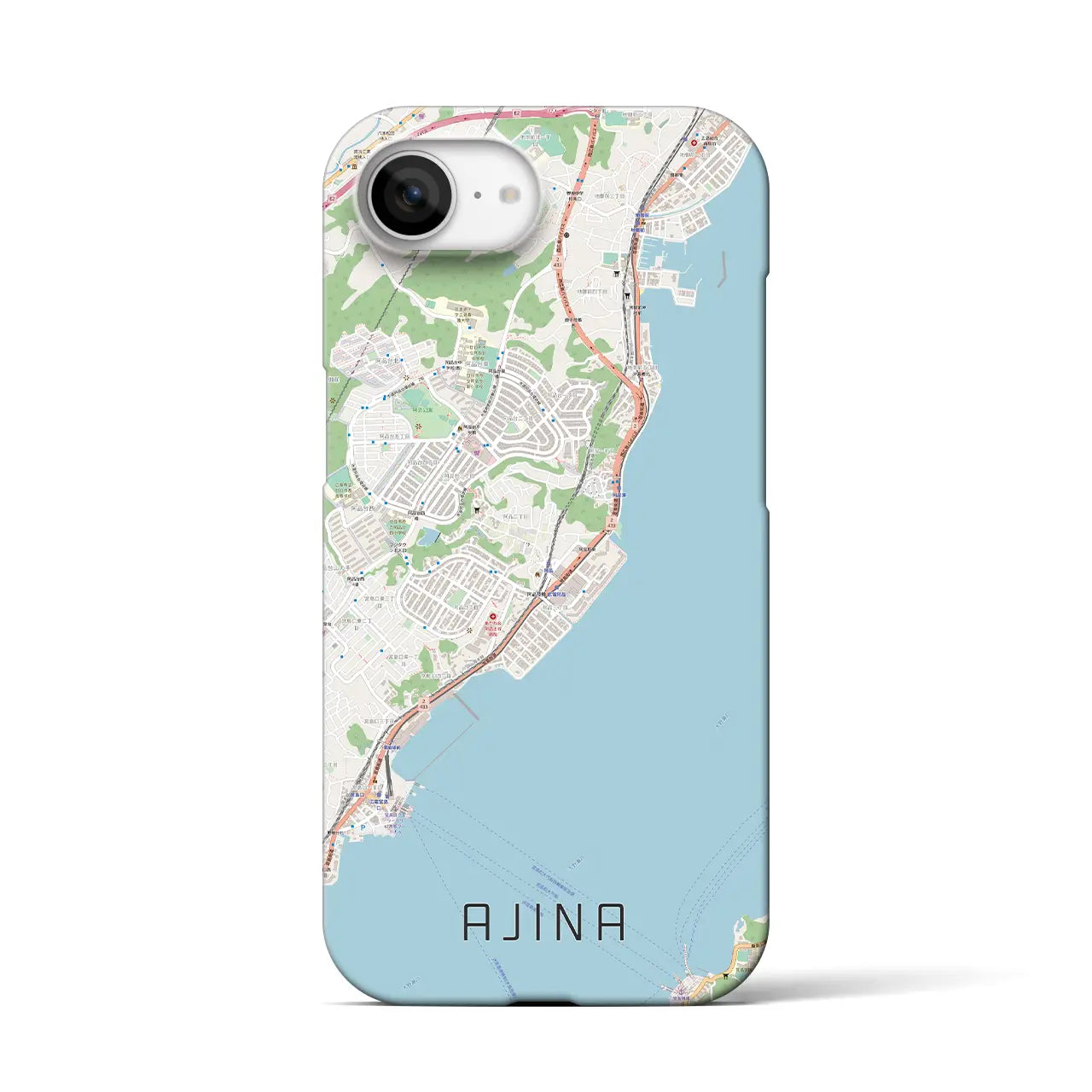 【阿品(広島県)】地図柄iPhoneケース(バックカバータイプ)