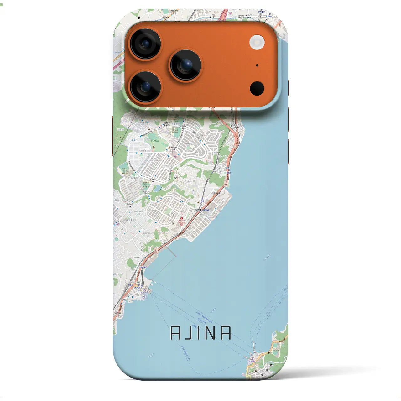 【阿品(広島県)】地図柄iPhoneケース(バックカバータイプ)ブラック・iPhone 17 Pro Max 用