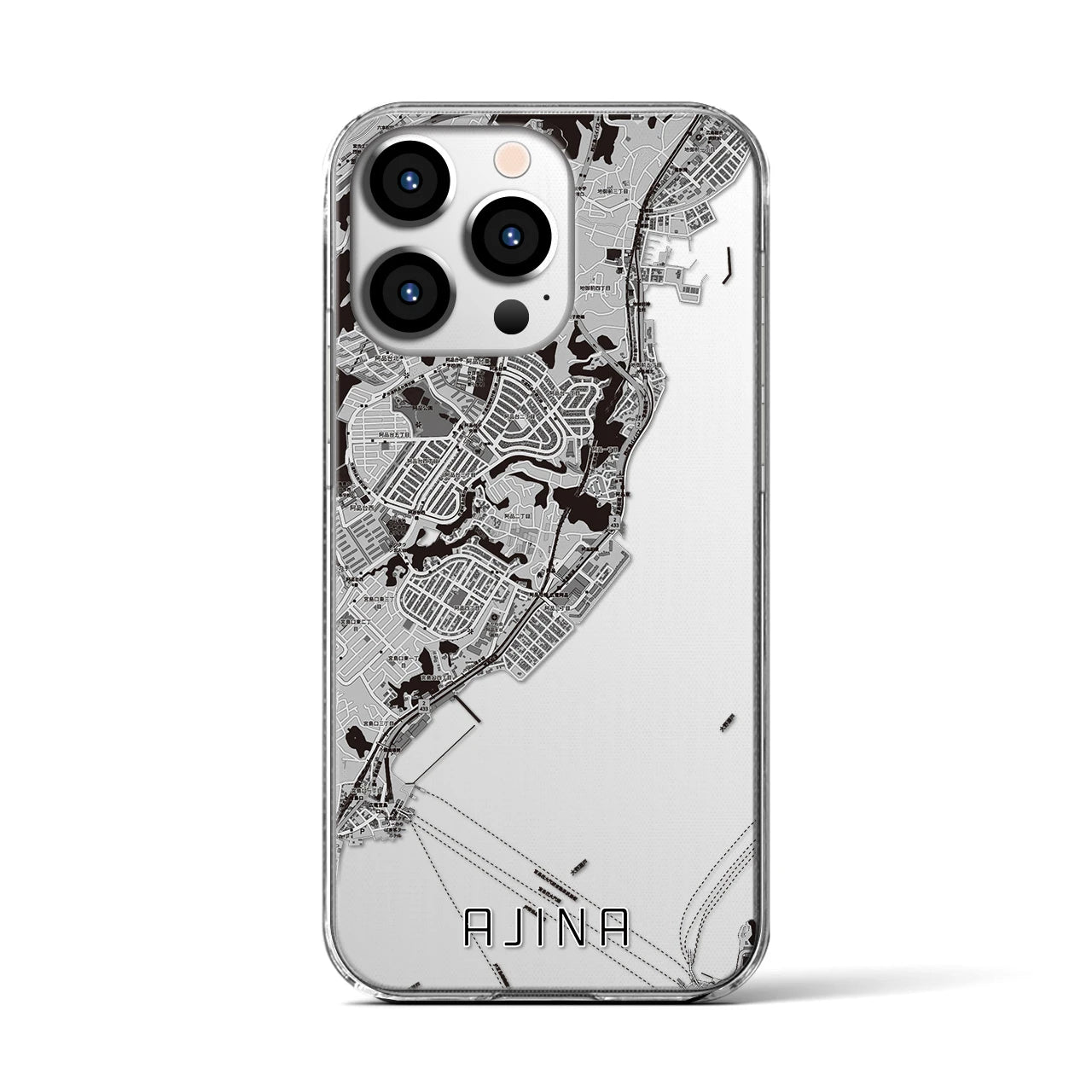 【阿品(広島県)】地図柄iPhoneケース(クリアタイプ)