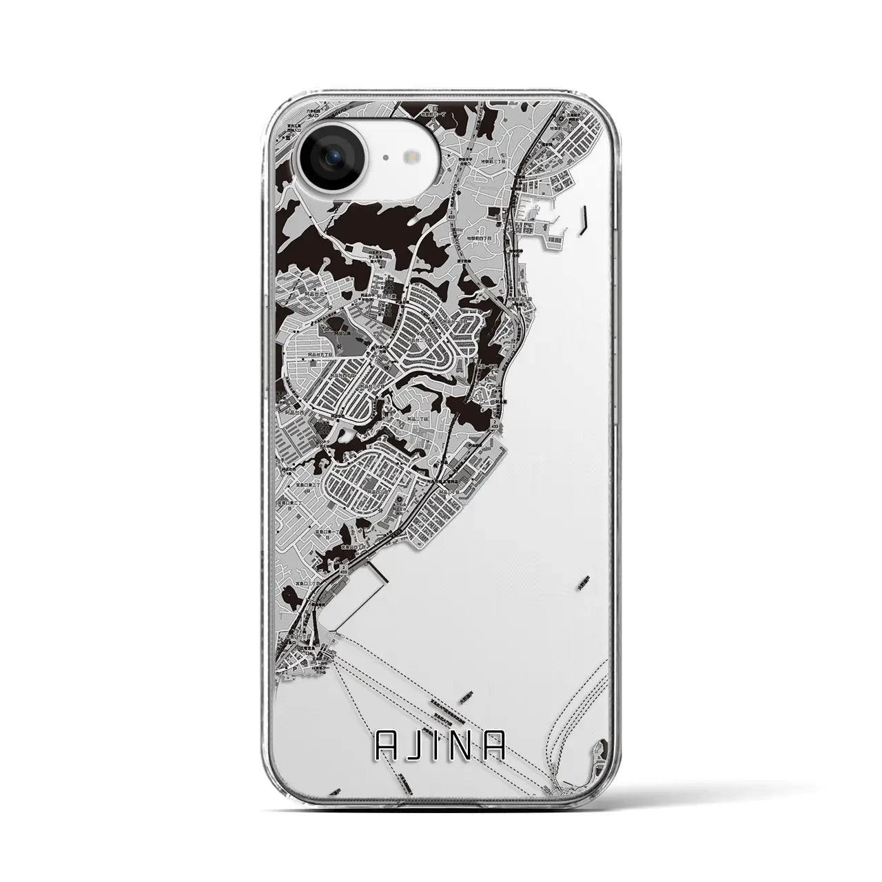 【阿品(広島県)】地図柄iPhoneケース(クリアタイプ)