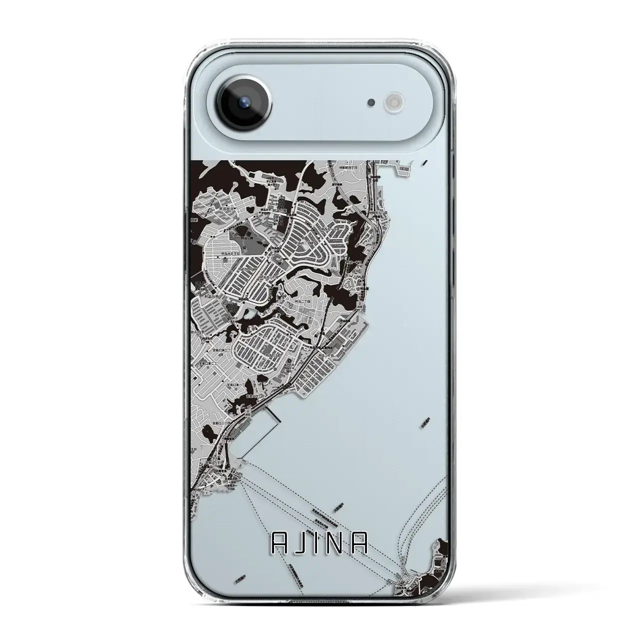 【阿品(広島県)】地図柄iPhoneケース(クリアタイプ)