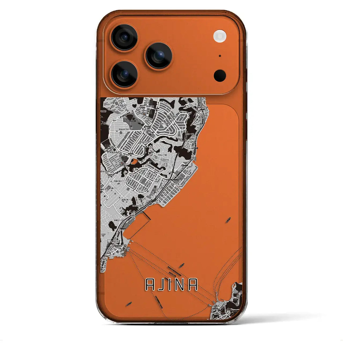 【阿品(広島県)】地図柄iPhoneケース(クリアタイプ)