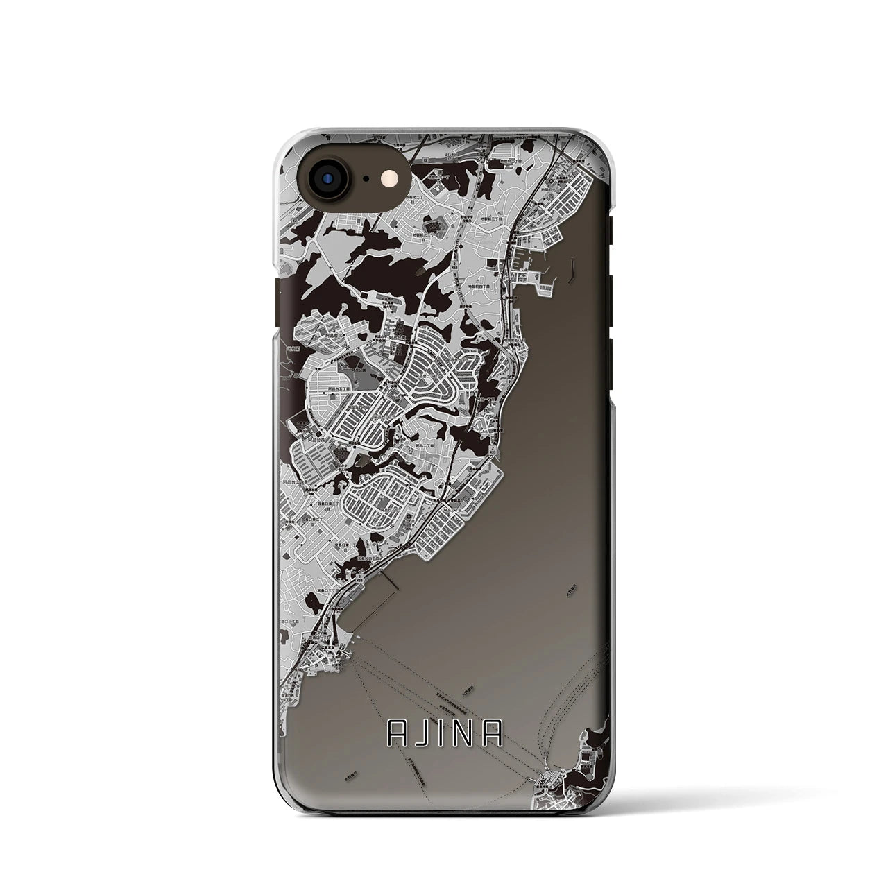 【阿品(広島県)】地図柄iPhoneケース(クリアタイプ)