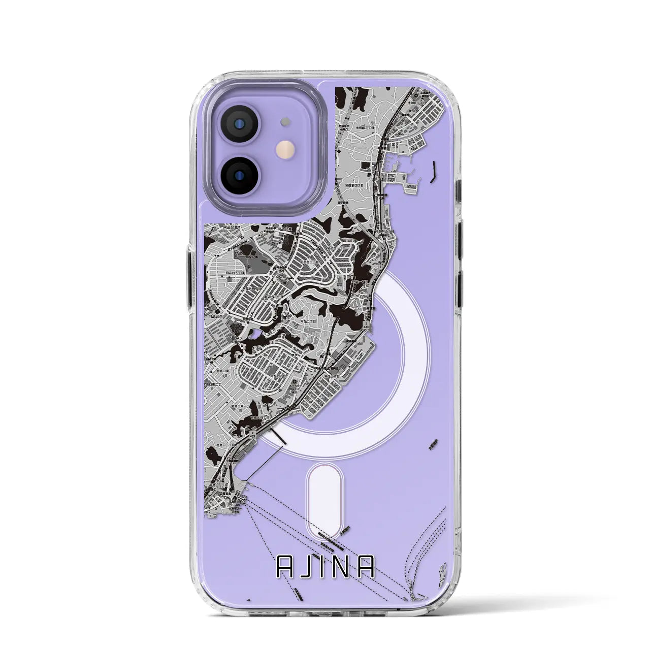 【阿品(広島県)】地図柄iPhoneケース(MagSafeタイプ)