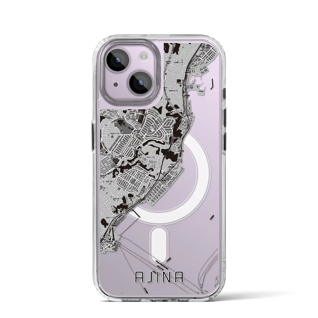 【阿品(広島県)】地図柄iPhoneケース(MagSafeタイプ)