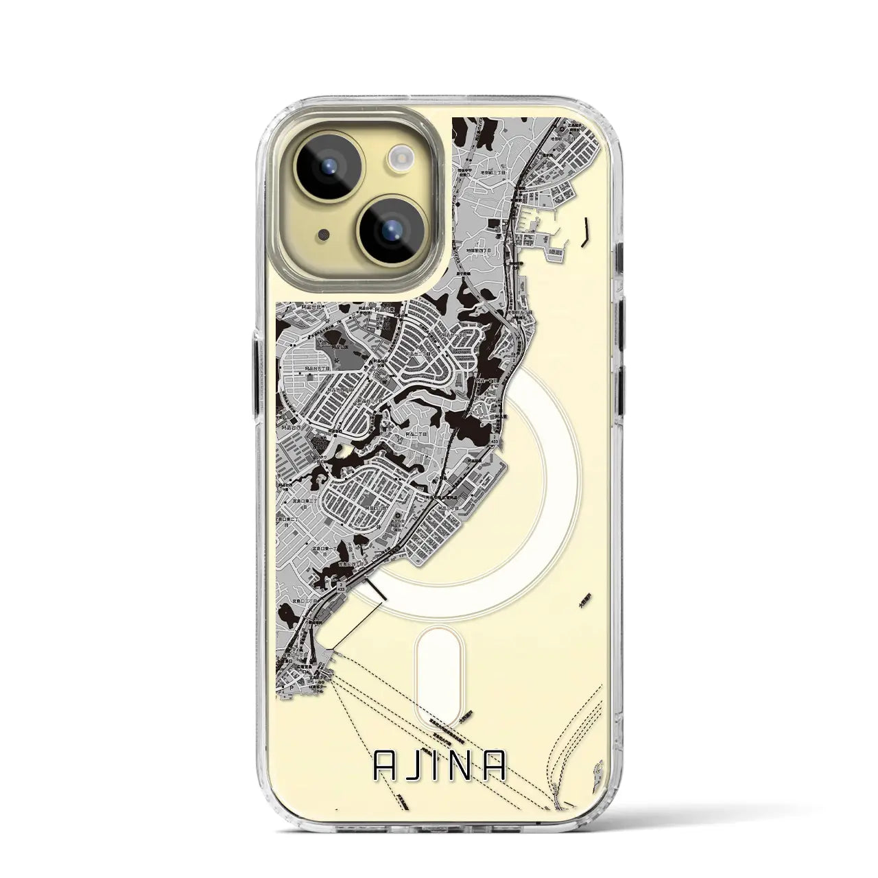 【阿品(広島県)】地図柄iPhoneケース(MagSafeタイプ)