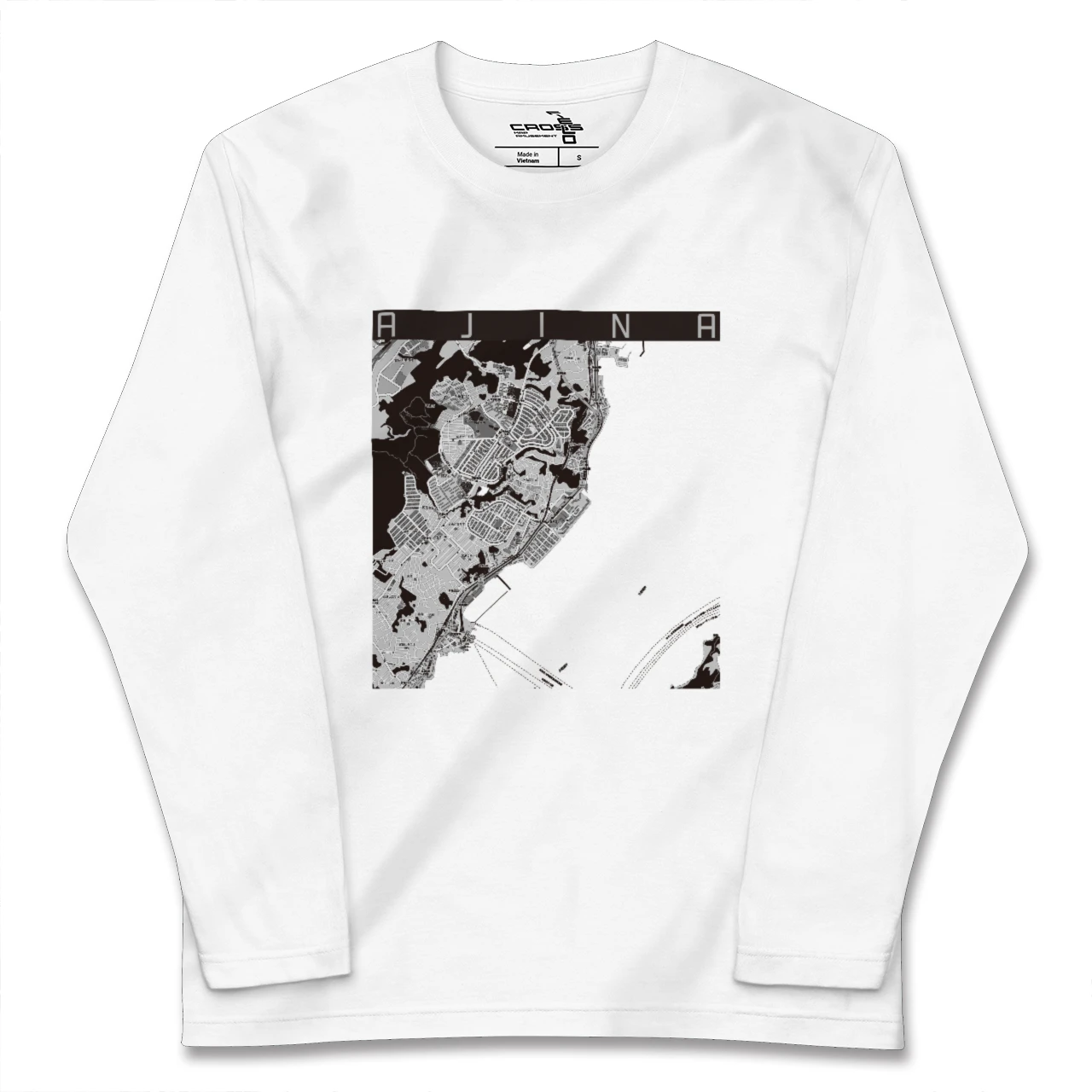 【阿品(広島県)】地図柄ロングスリーブTシャツ