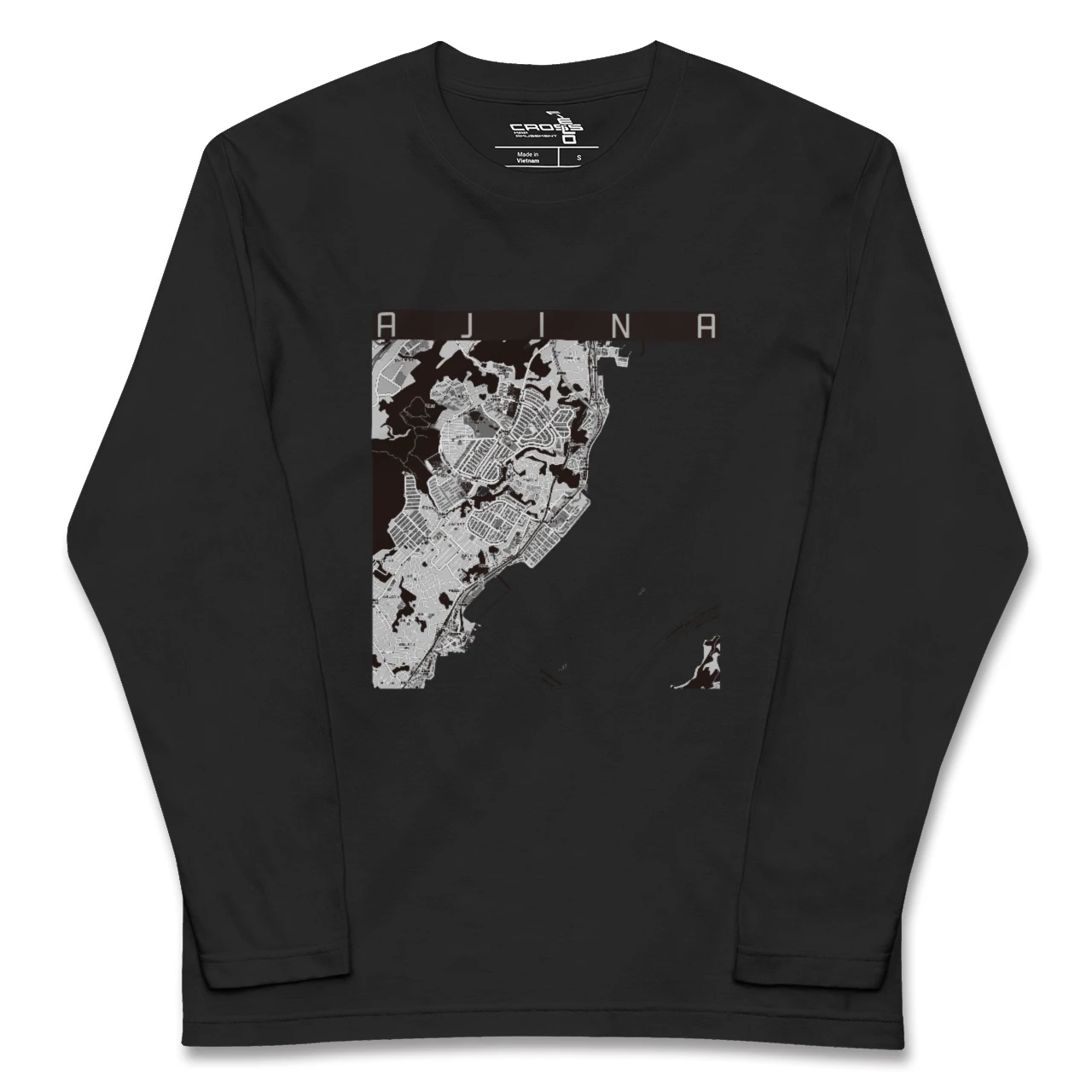 【阿品(広島県)】地図柄ロングスリーブTシャツ