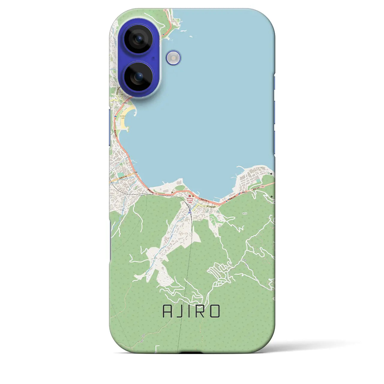 【網代(静岡県)】地図柄iPhoneケース(バックカバータイプ)ナチュラル・iPhone 16 Pro Max 用