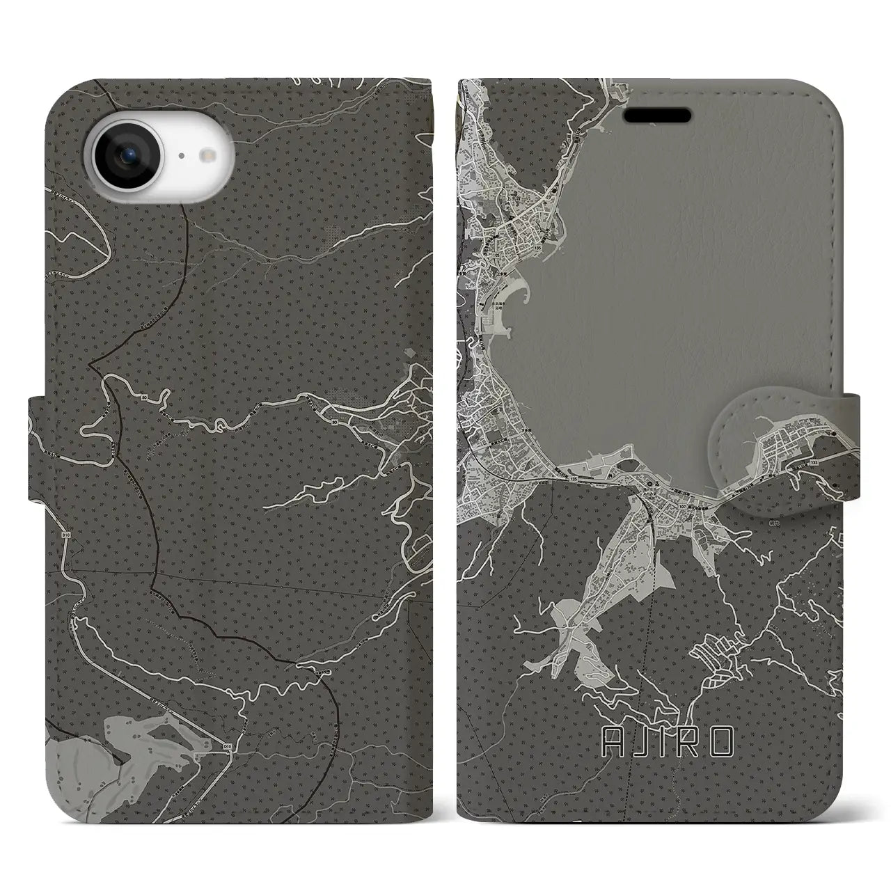 【網代(静岡県)】地図柄iPhoneケース(手帳タイプ)