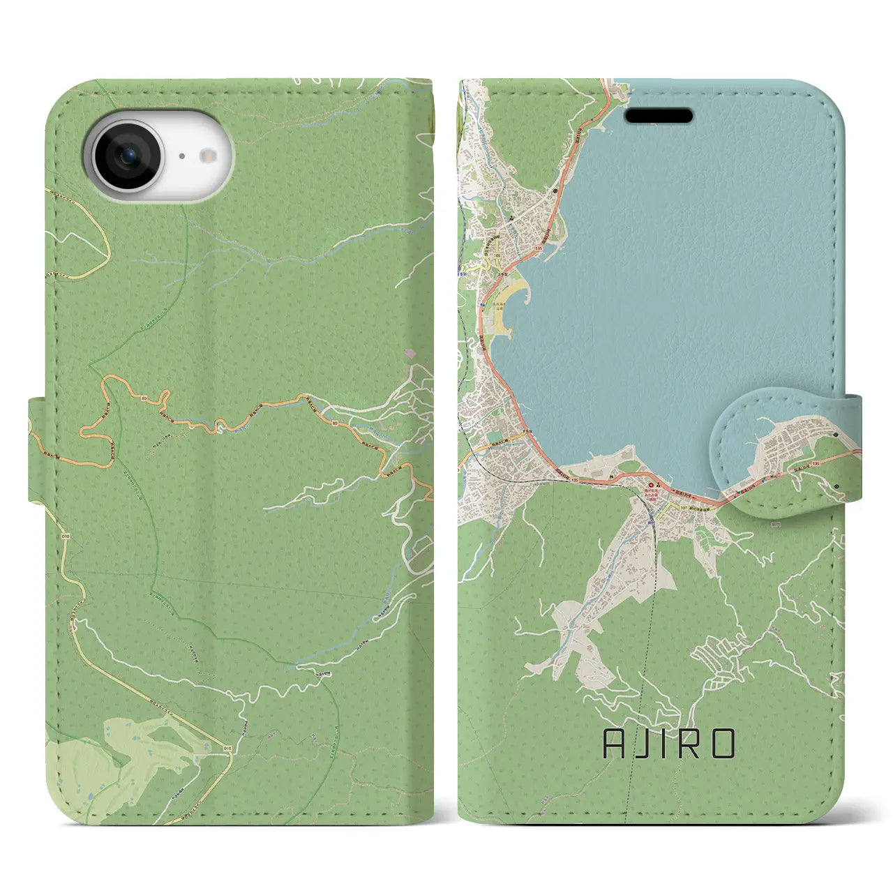 【網代(静岡県)】地図柄iPhoneケース(手帳タイプ)