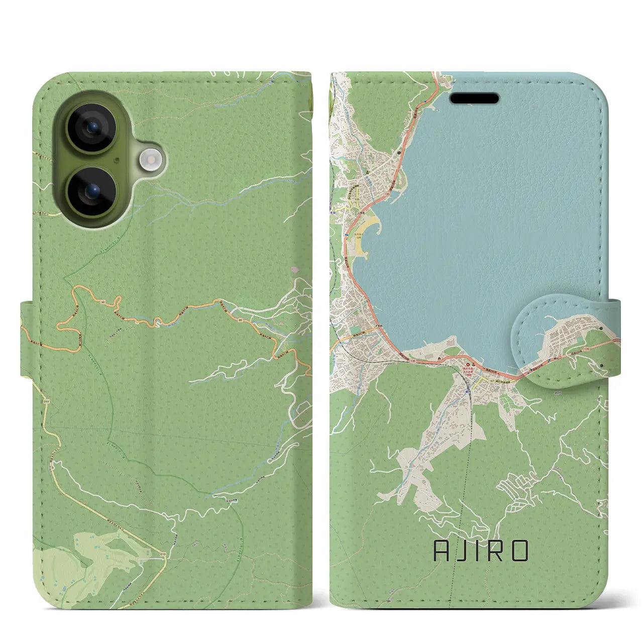 【網代(静岡県)】地図柄iPhoneケース(手帳タイプ)