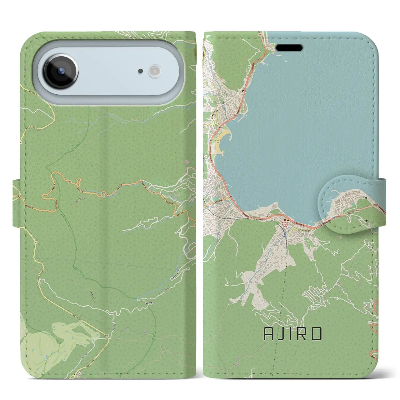【網代(静岡県)】地図柄iPhoneケース(手帳タイプ)
