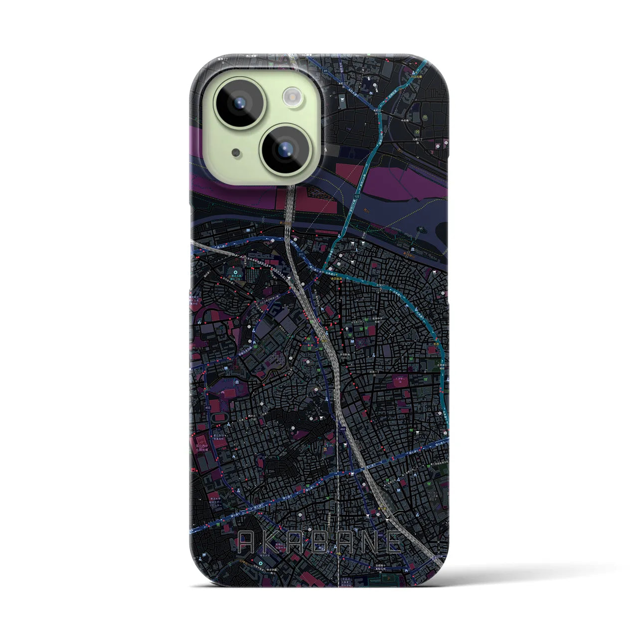 【赤羽(東京都)】地図柄iPhoneケース(バックカバータイプ)