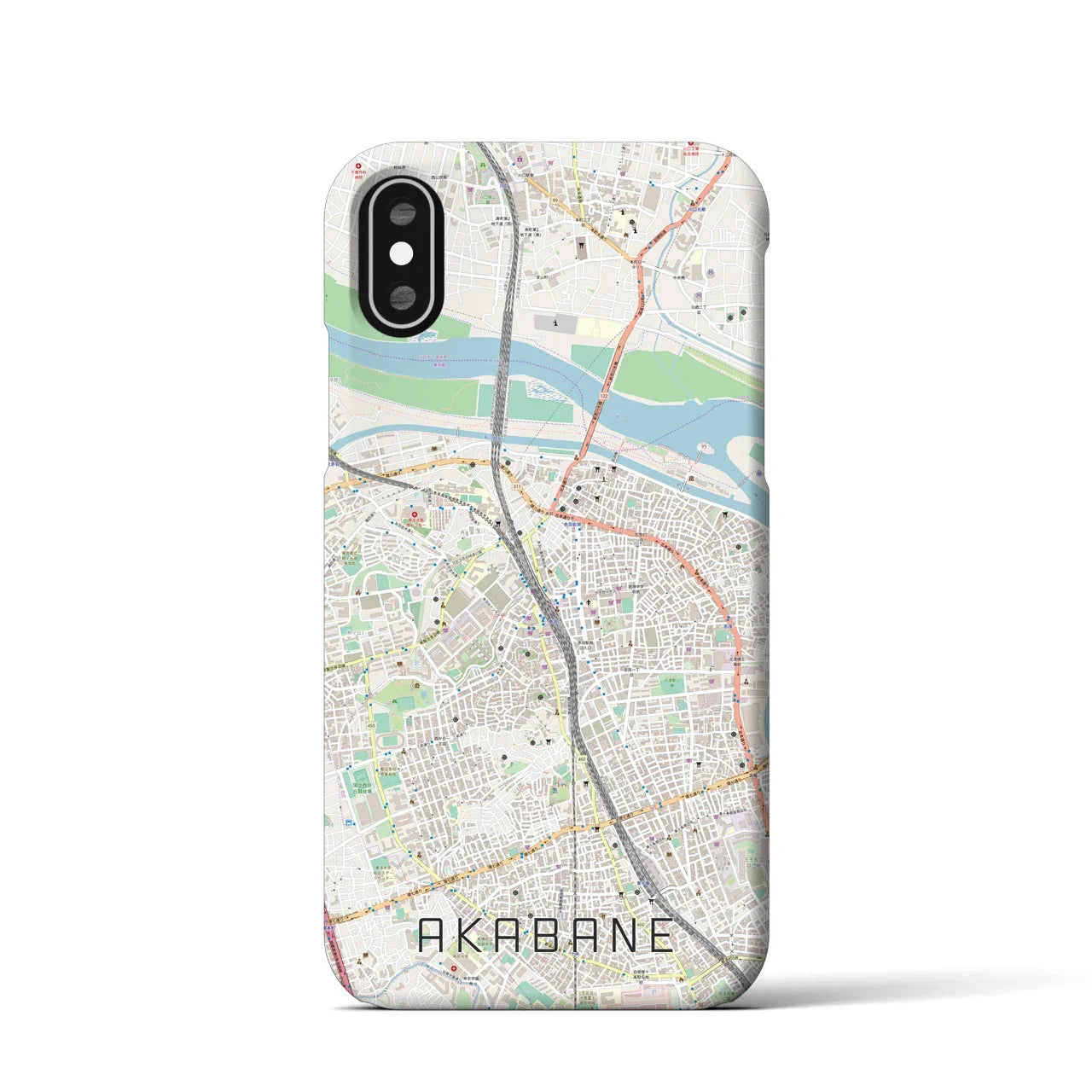 【赤羽(東京都)】地図柄iPhoneケース(バックカバータイプ)