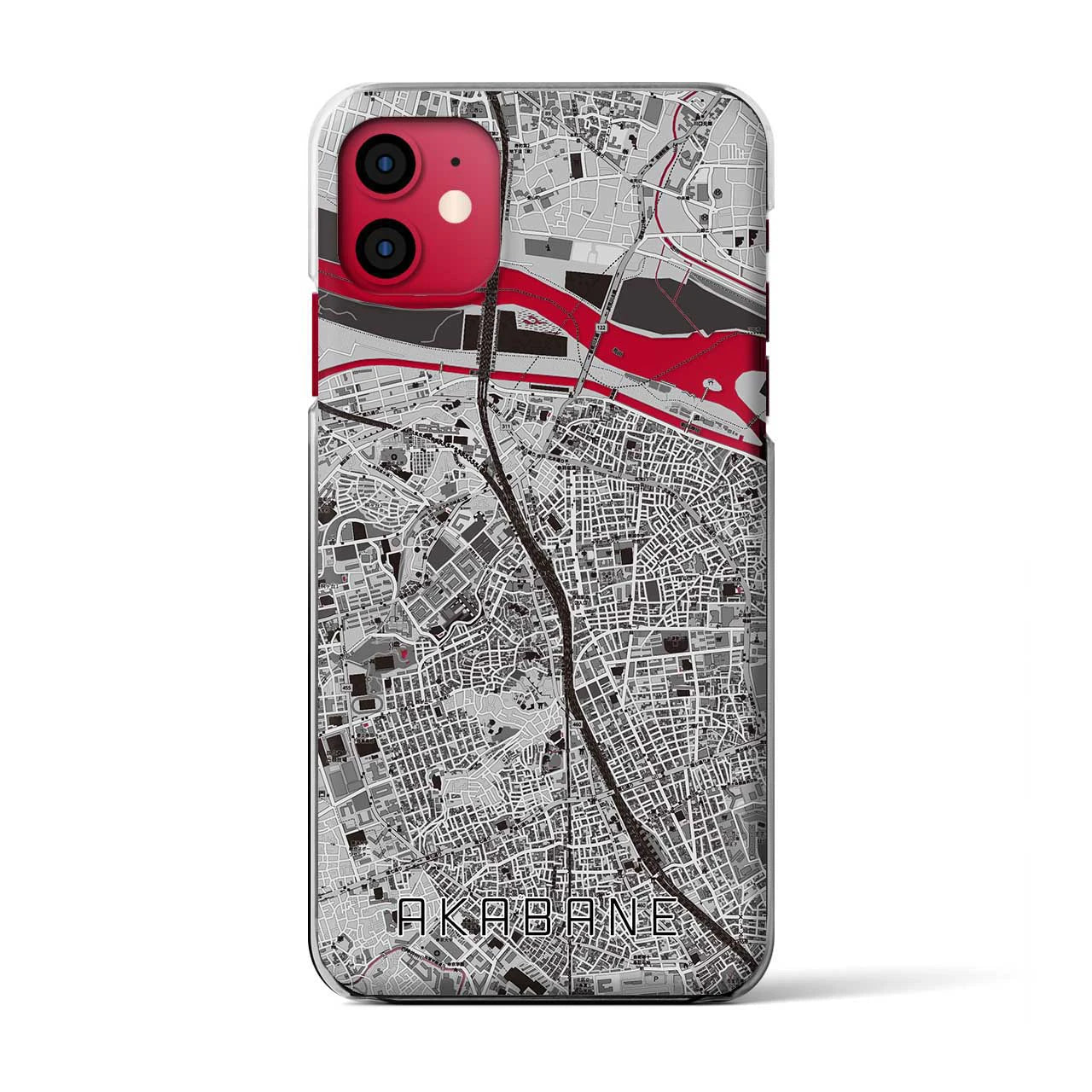 【赤羽(東京都)】地図柄iPhoneケース(クリアタイプ)