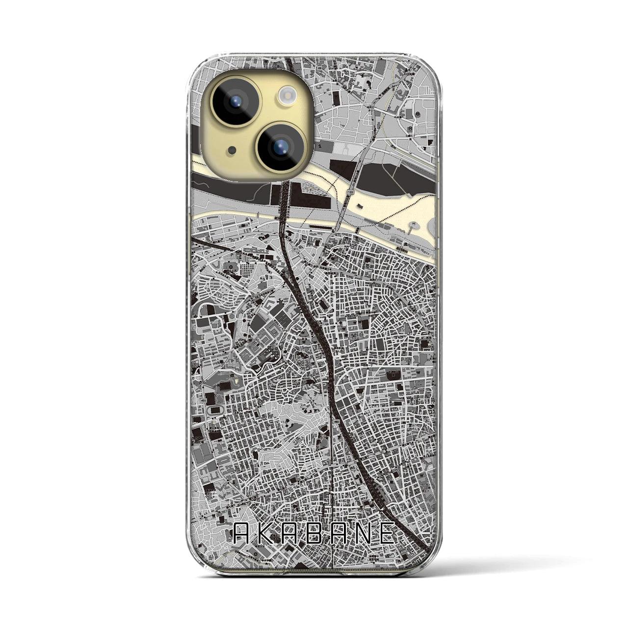 【赤羽(東京都)】地図柄iPhoneケース(クリアタイプ)