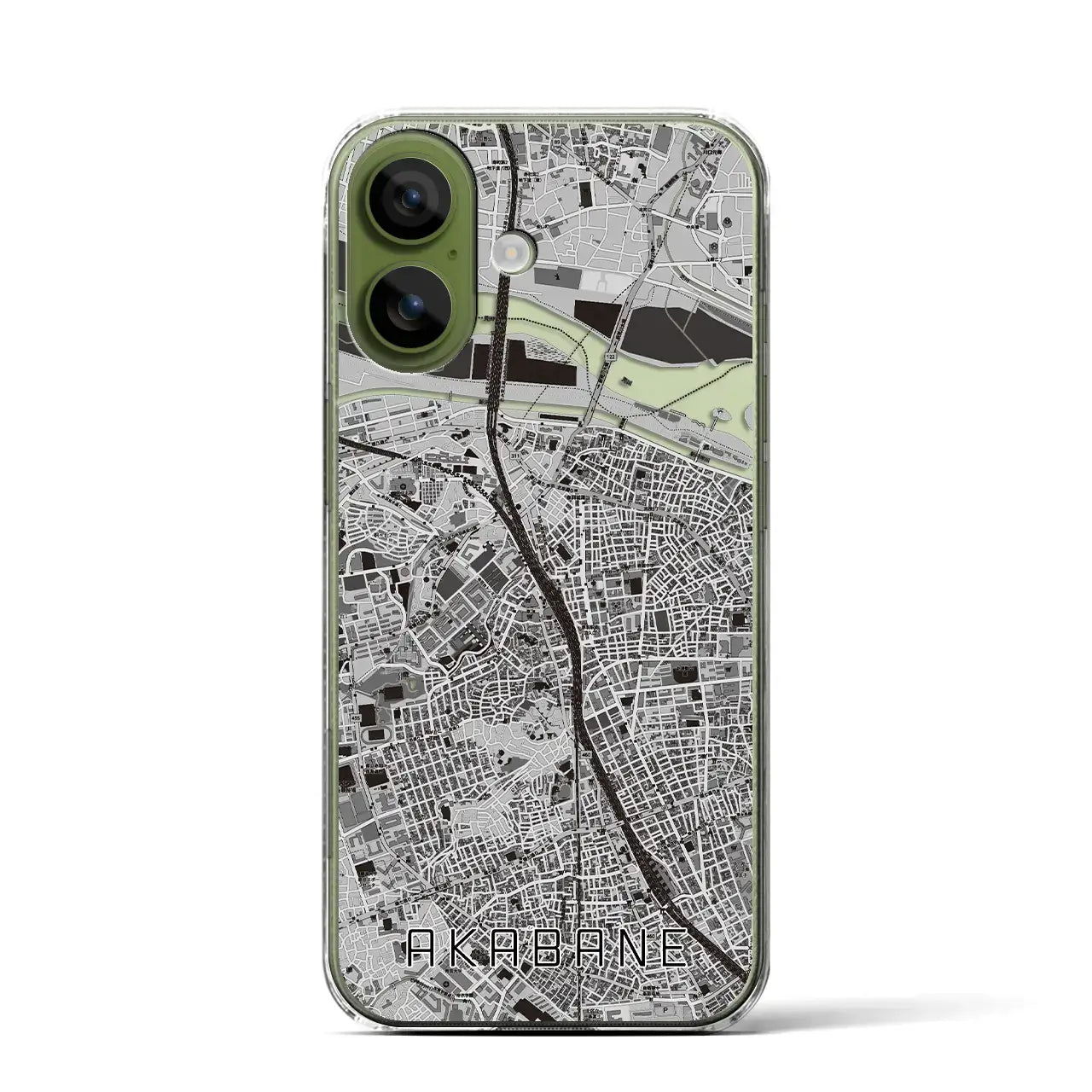 【赤羽(東京都)】地図柄iPhoneケース(クリアタイプ)モノトーン・iPhone 17 Pro Max 用