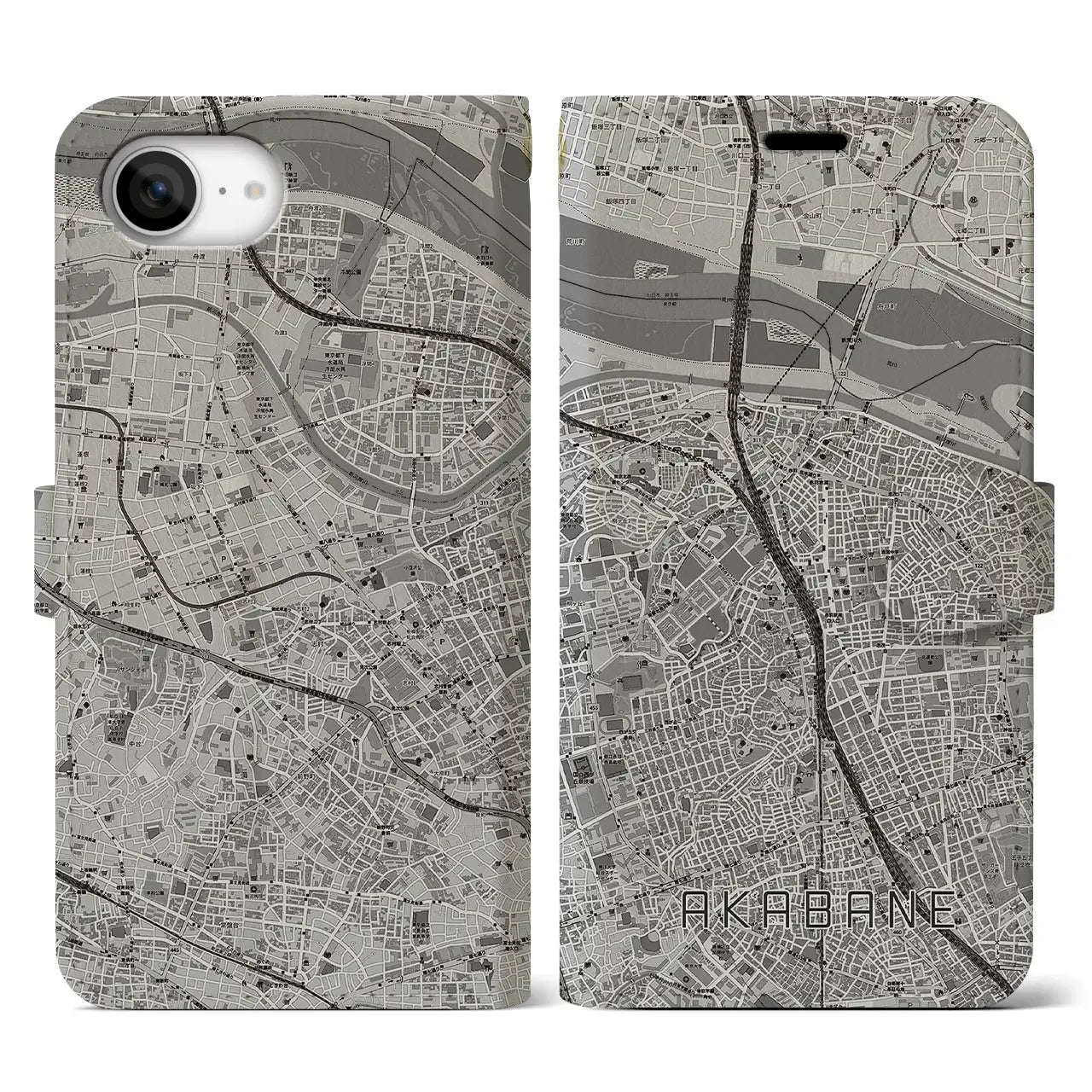 【赤羽(東京都)】地図柄iPhoneケース(手帳タイプ)