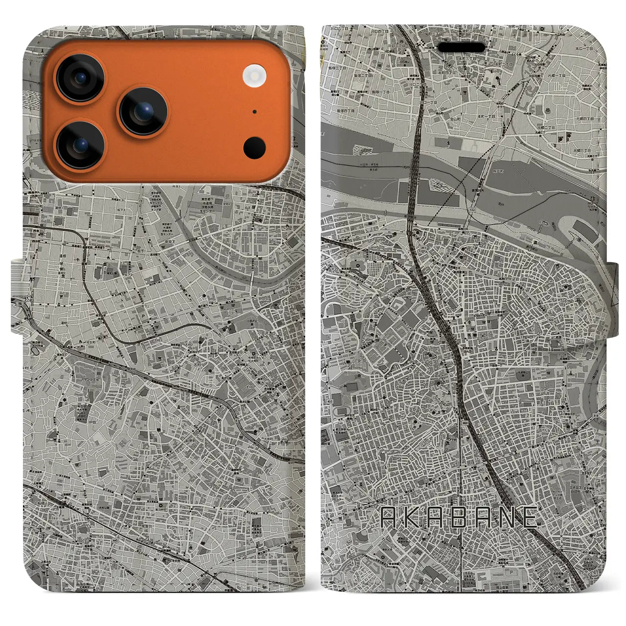 【赤羽(東京都)】地図柄iPhoneケース(手帳タイプ)