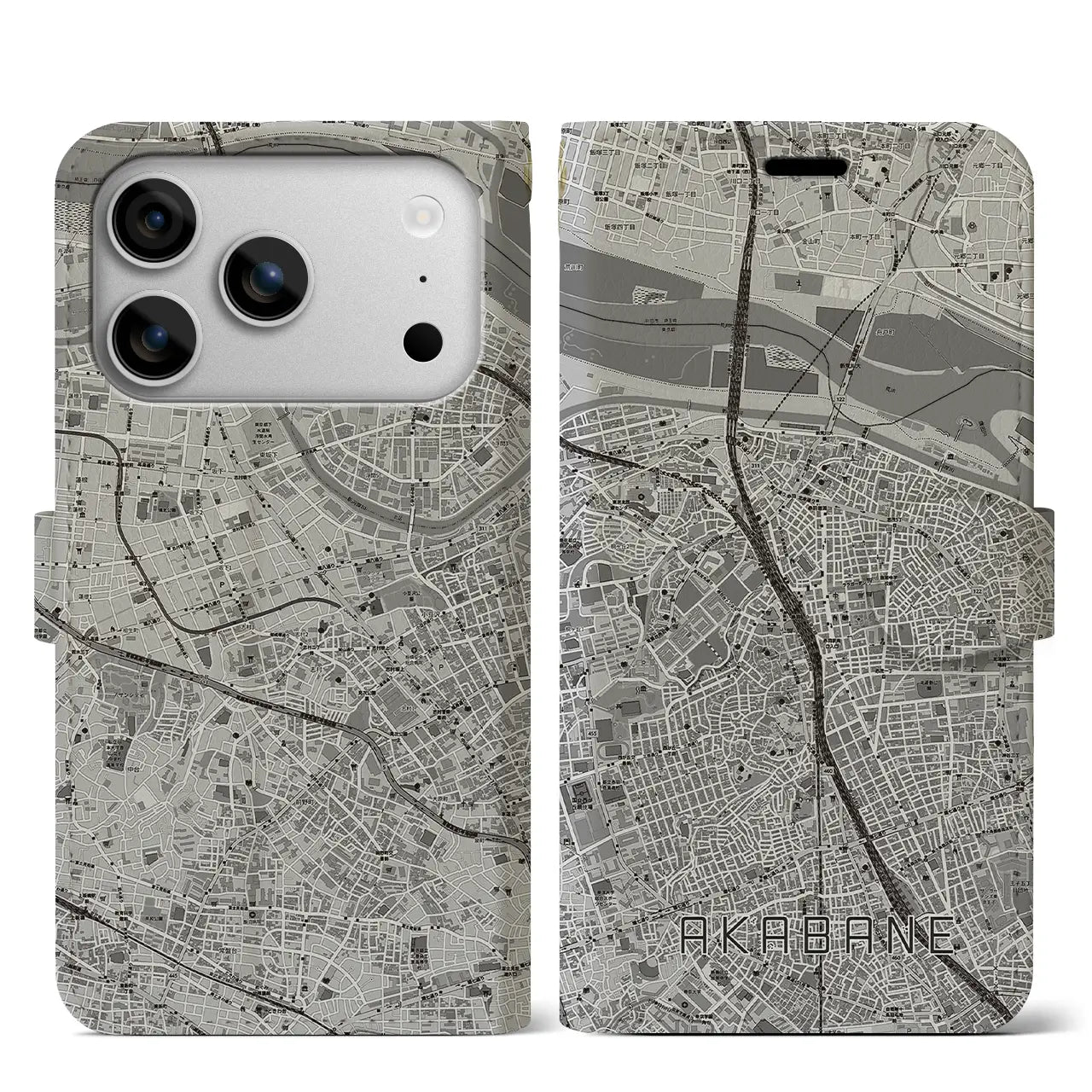 【赤羽(東京都)】地図柄iPhoneケース(手帳タイプ)