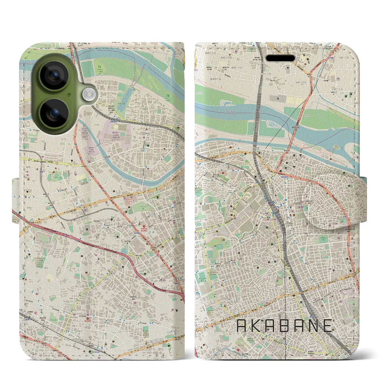 【赤羽(東京都)】地図柄iPhoneケース(手帳タイプ)