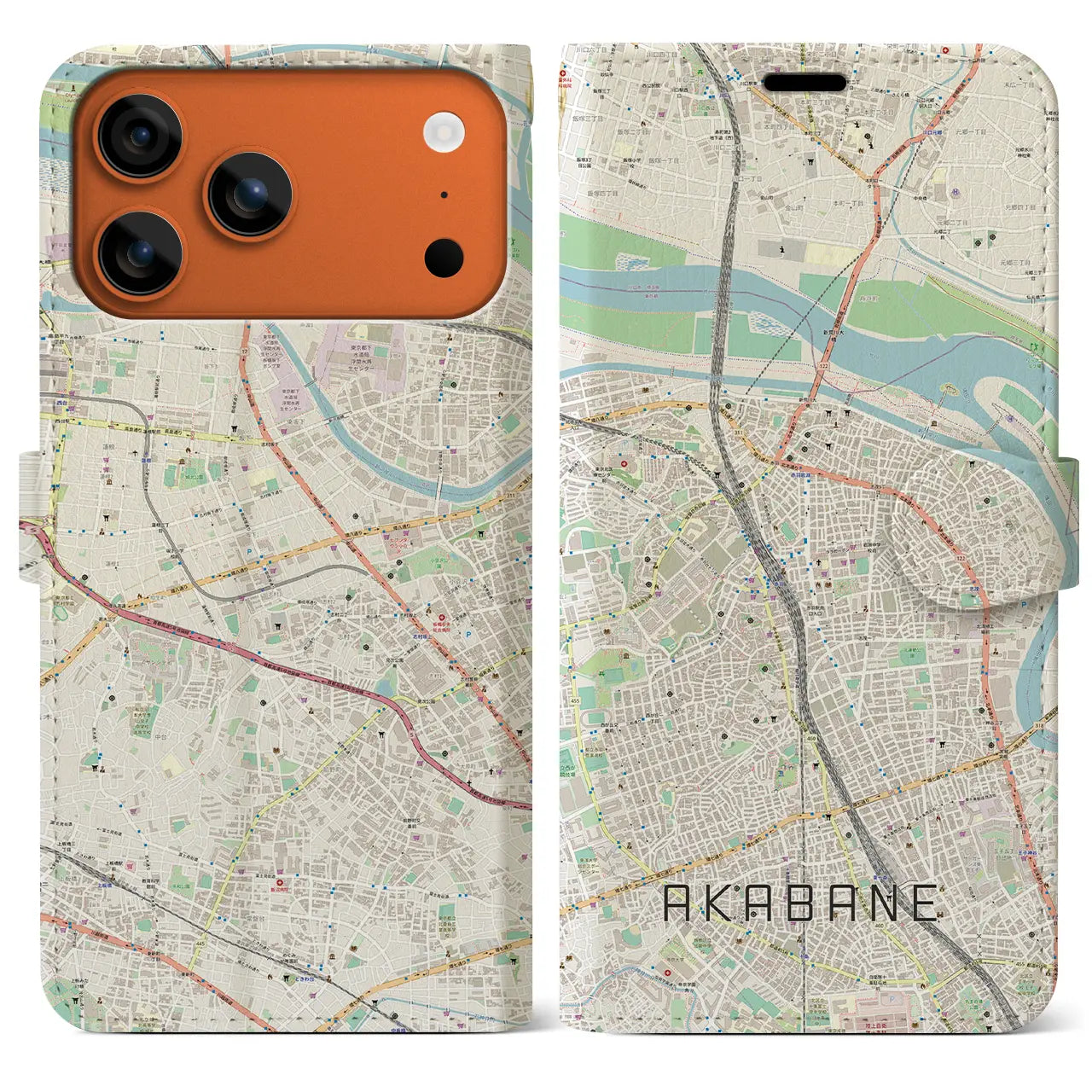 【赤羽(東京都)】地図柄iPhoneケース(手帳タイプ)