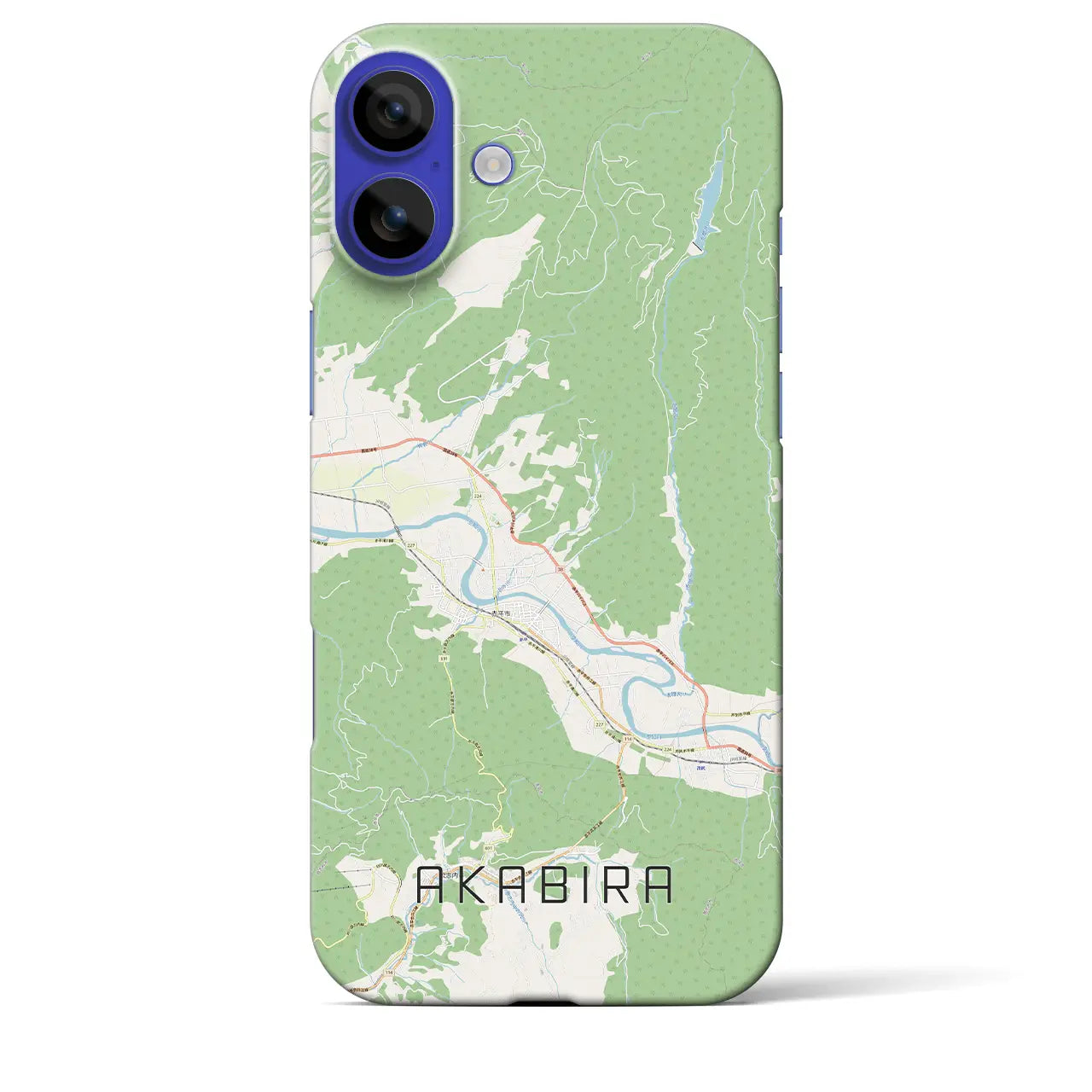 【赤平(北海道)】地図柄iPhoneケース(バックカバータイプ)ブラック・iPhone 16 Pro Max 用