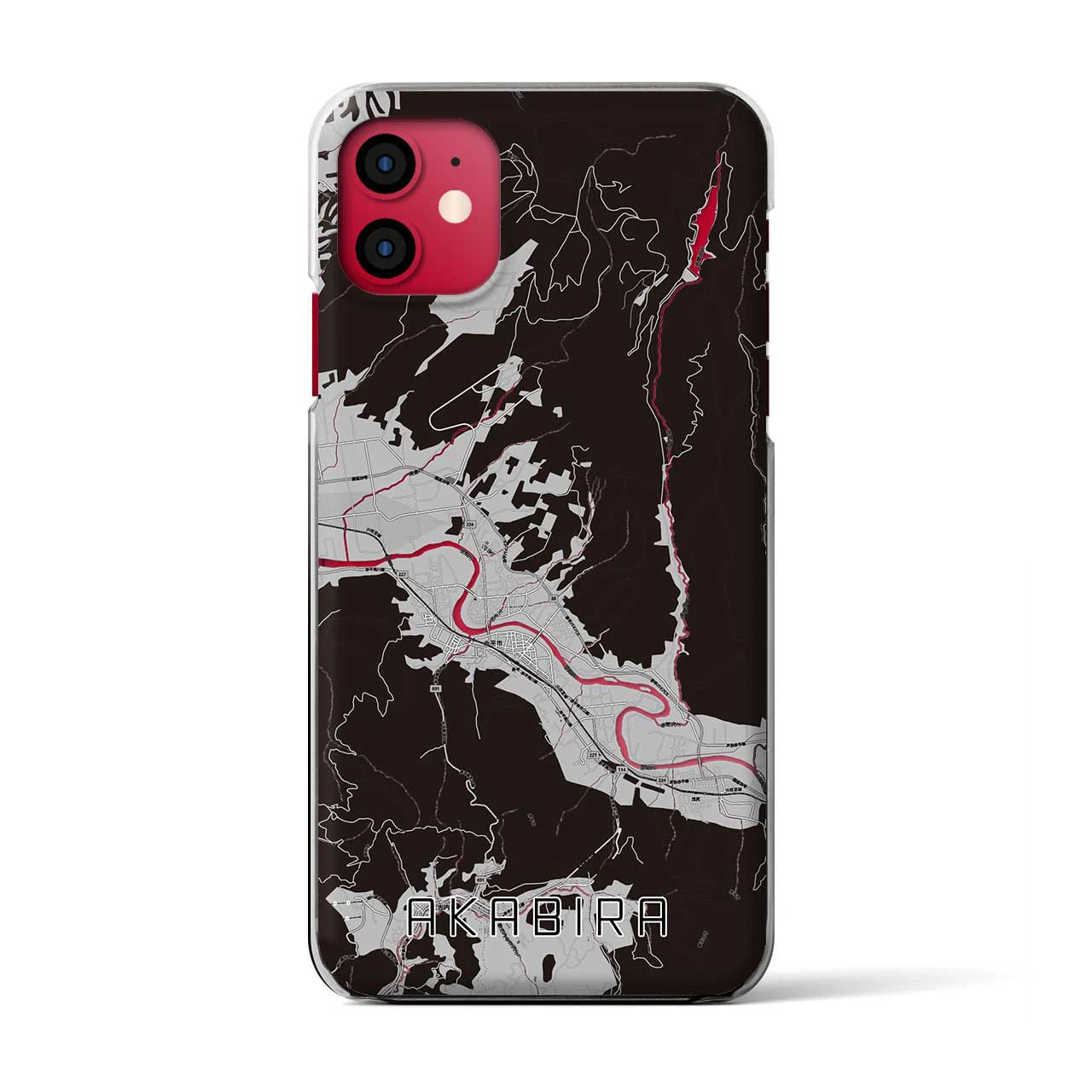 【赤平(北海道)】地図柄iPhoneケース(クリアタイプ)