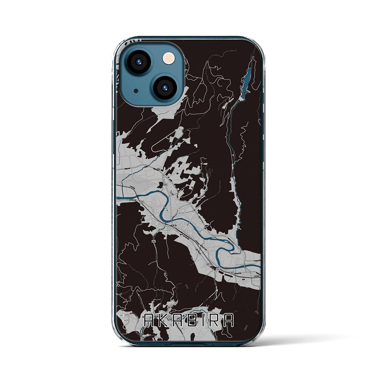 【赤平(北海道)】地図柄iPhoneケース(クリアタイプ)