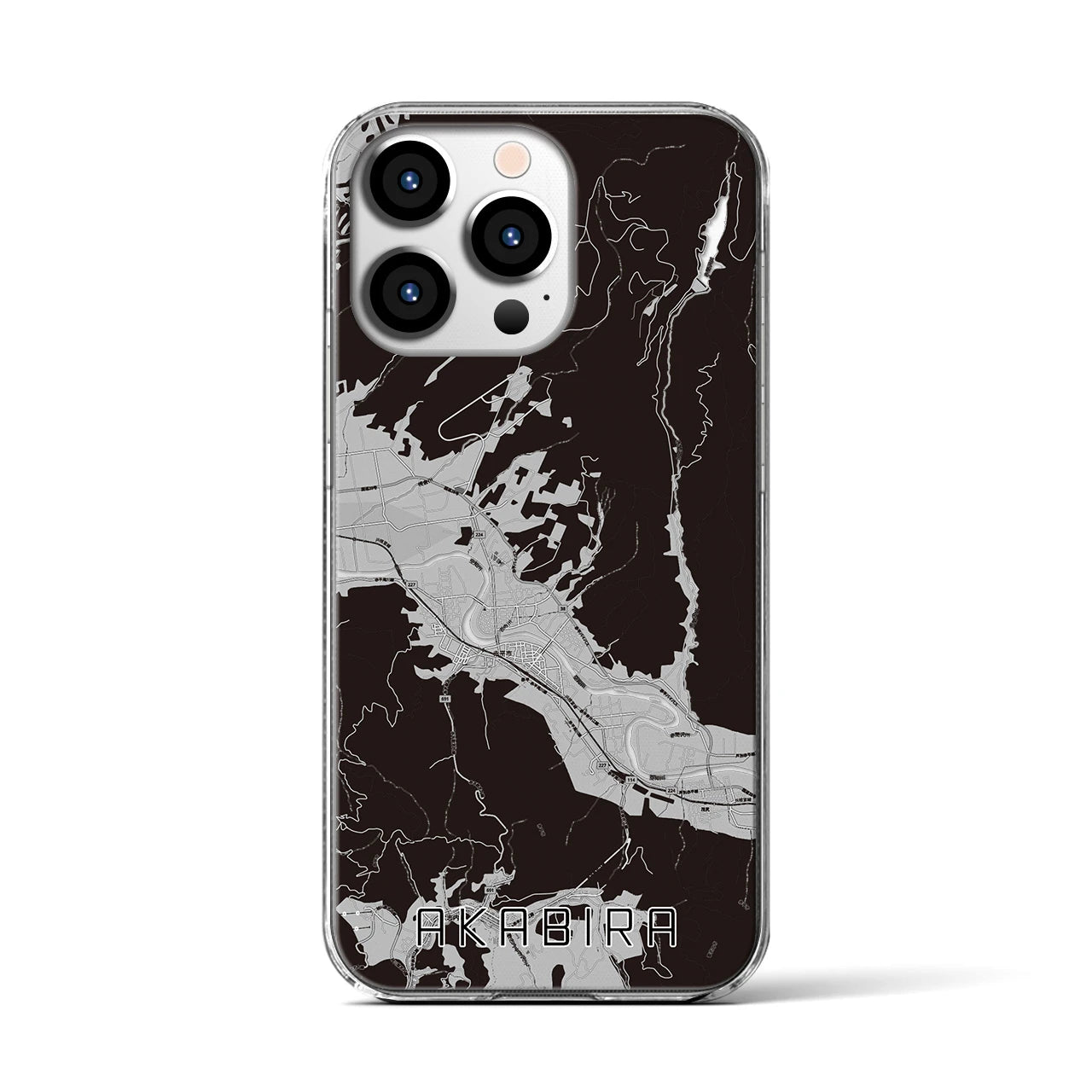 【赤平(北海道)】地図柄iPhoneケース(クリアタイプ)