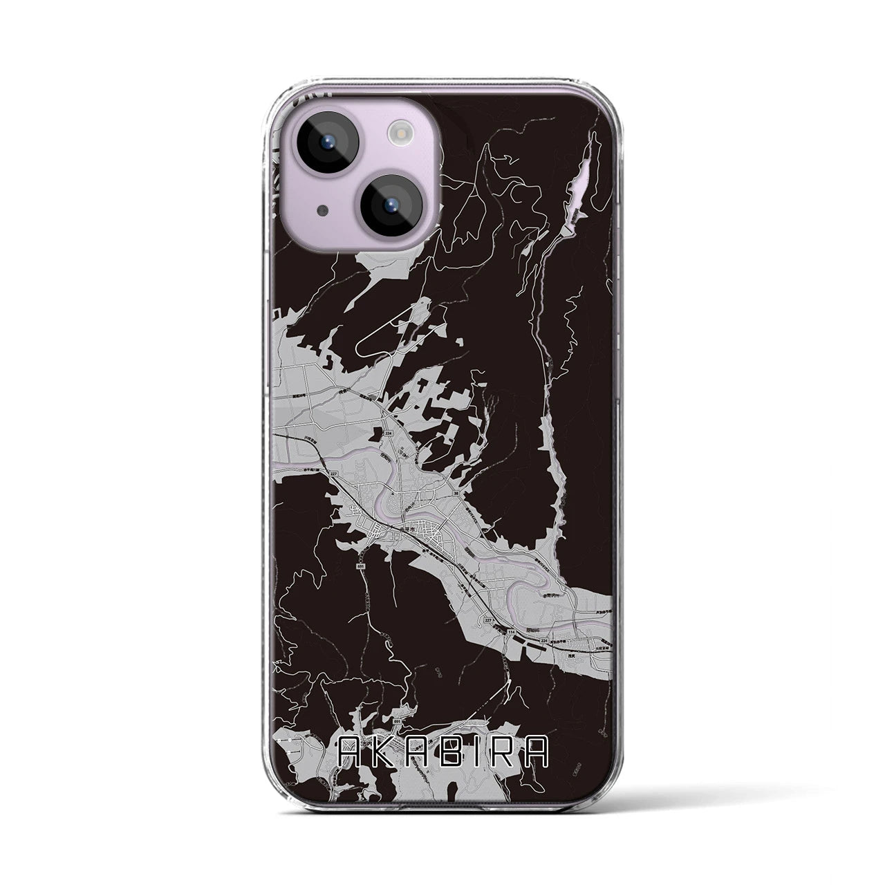 【赤平(北海道)】地図柄iPhoneケース(クリアタイプ)