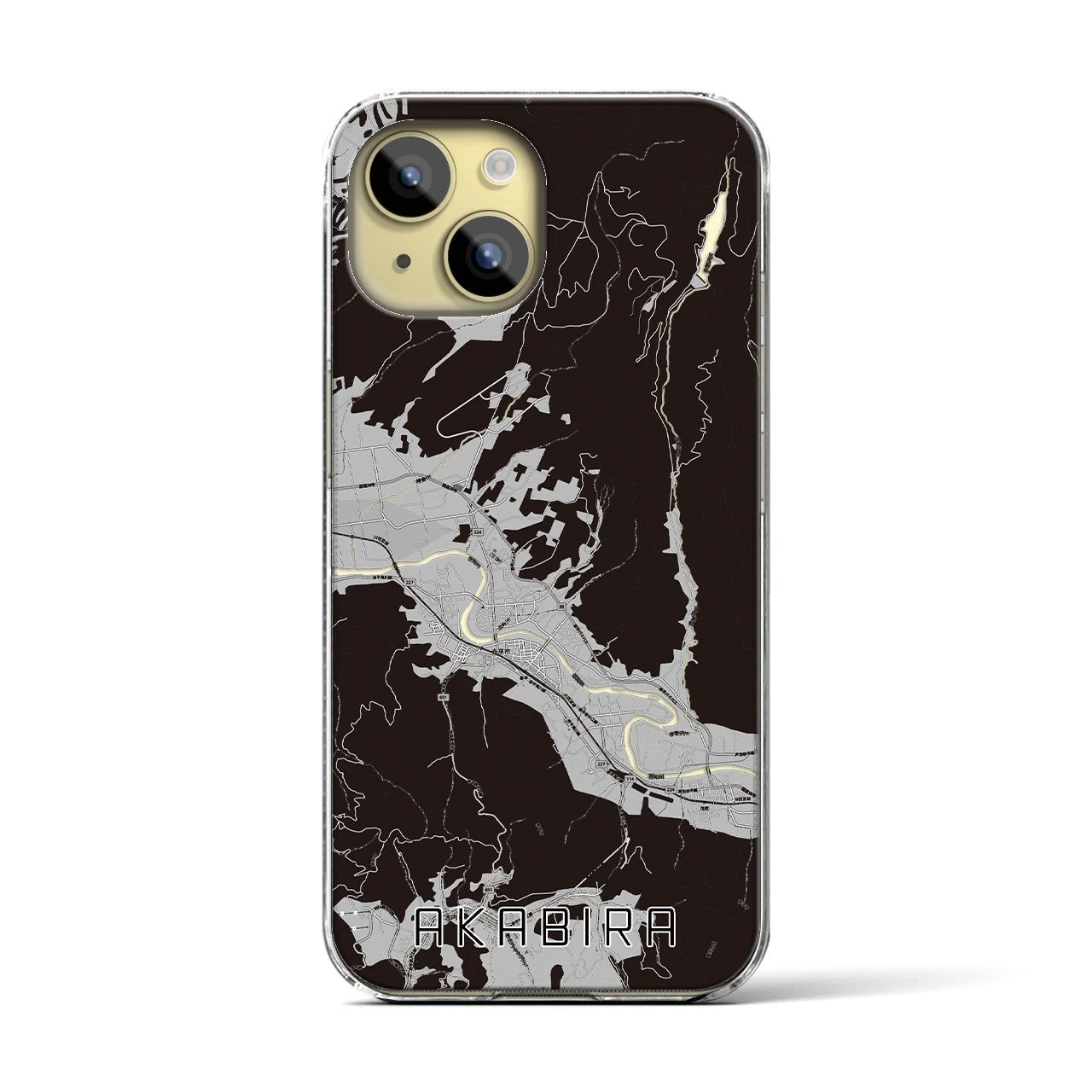 【赤平(北海道)】地図柄iPhoneケース(クリアタイプ)