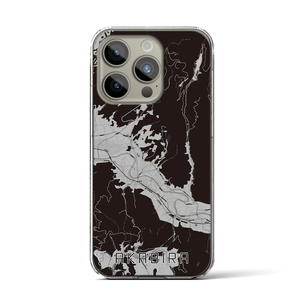 【赤平(北海道)】地図柄iPhoneケース(クリアタイプ)