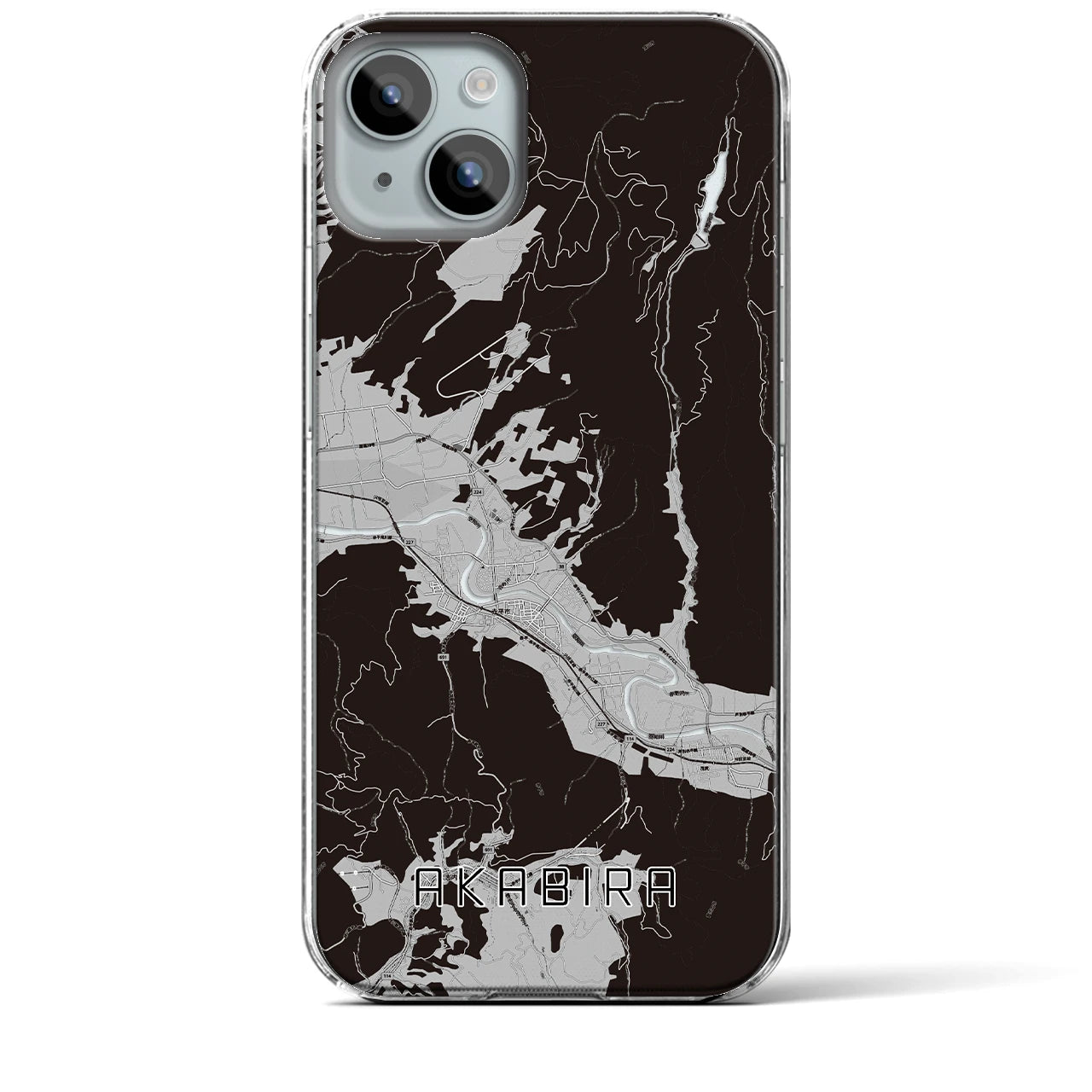 【赤平(北海道)】地図柄iPhoneケース(クリアタイプ)