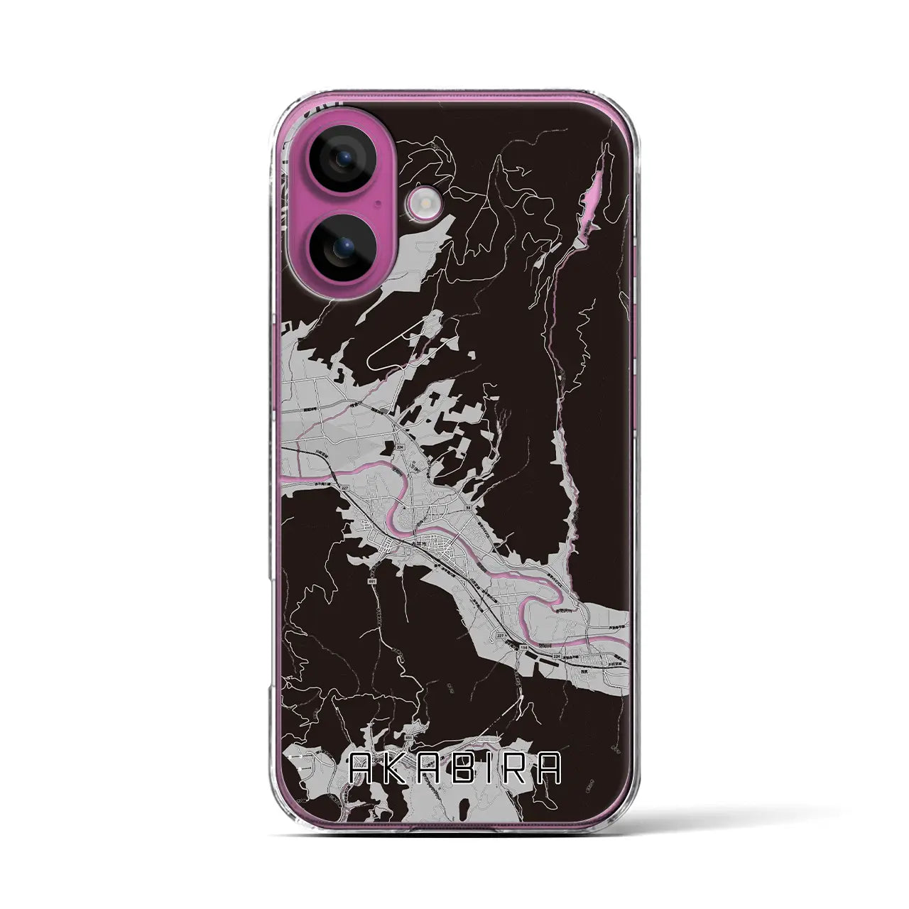【赤平(北海道)】地図柄iPhoneケース(クリアタイプ)