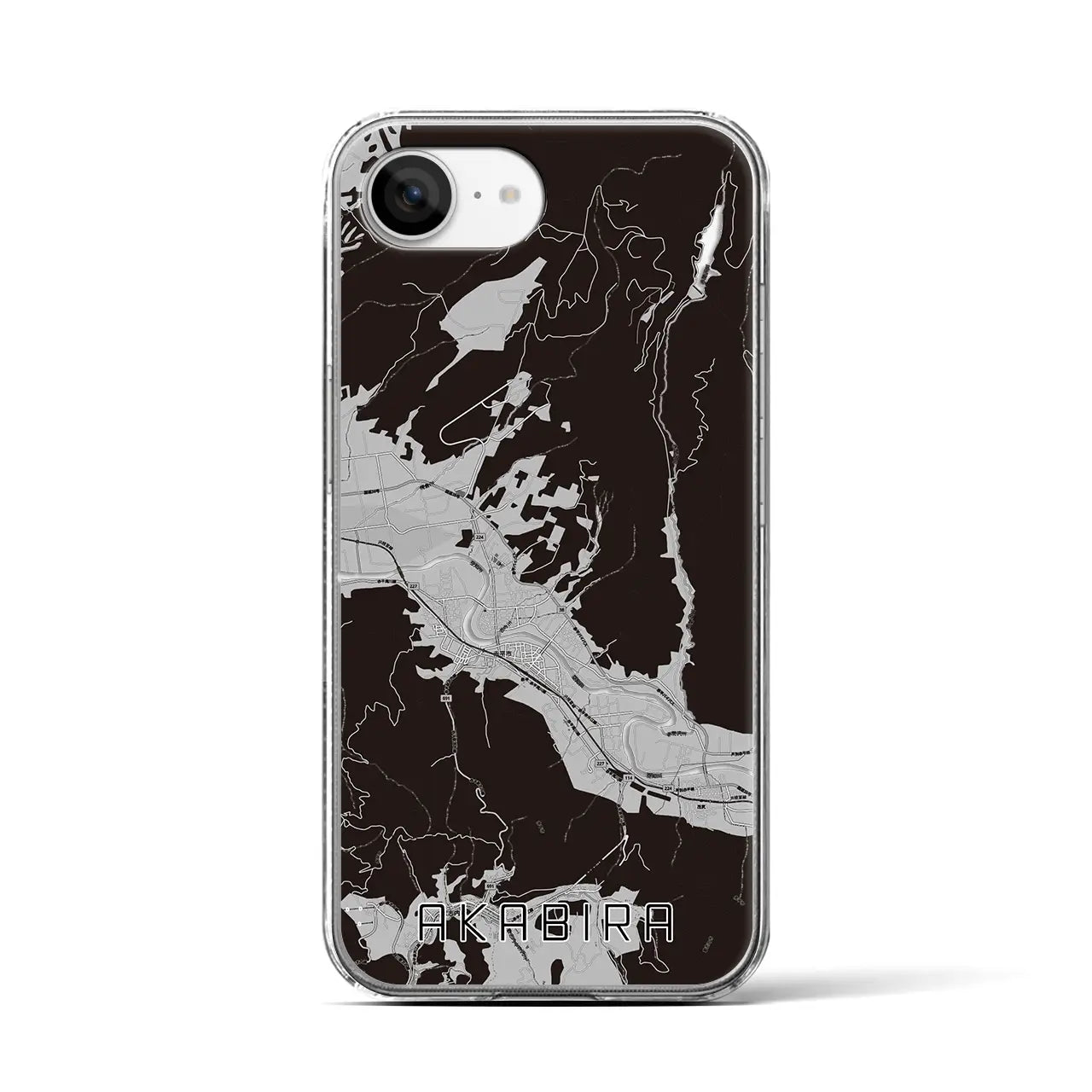 【赤平(北海道)】地図柄iPhoneケース(クリアタイプ)