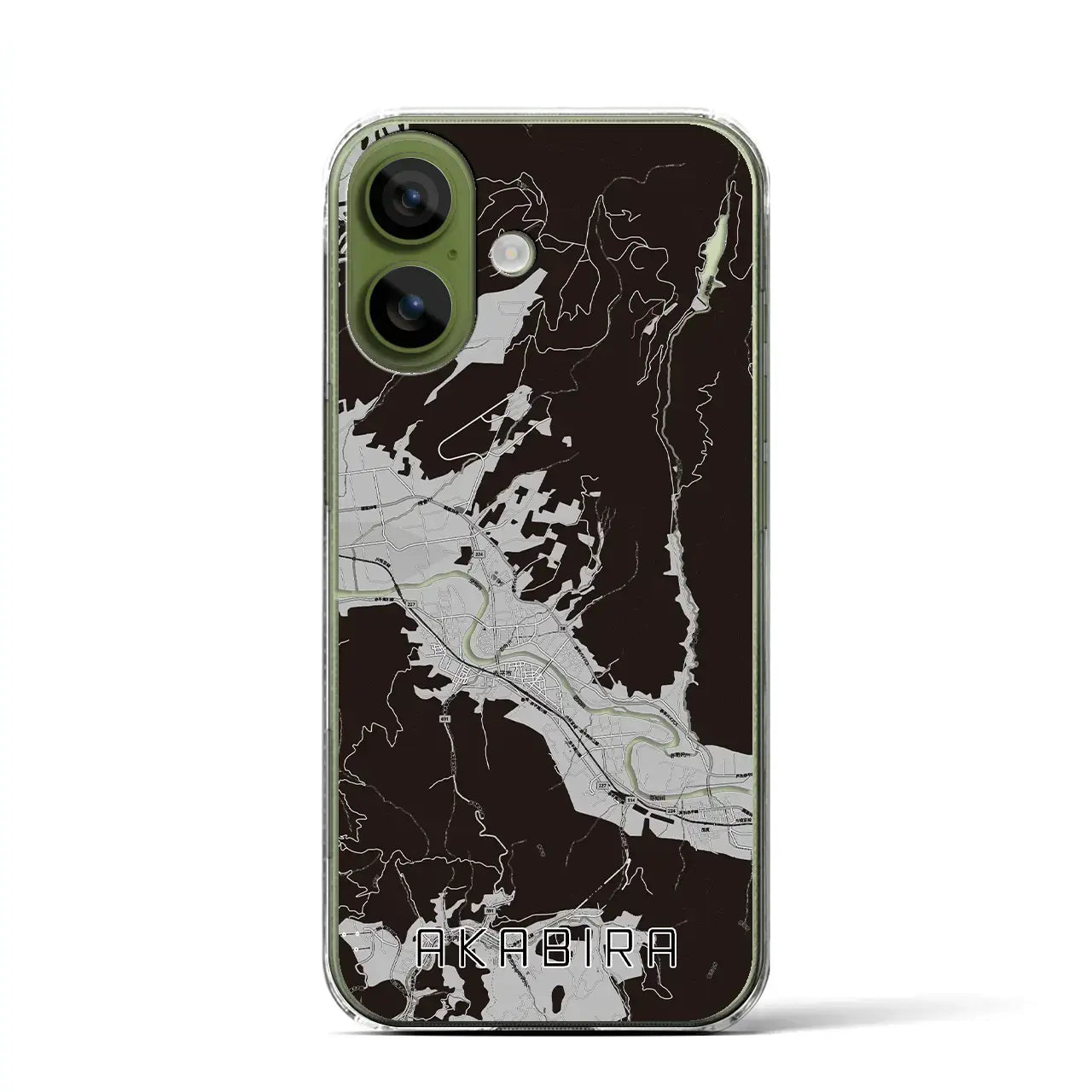 【赤平(北海道)】地図柄iPhoneケース(クリアタイプ)モノトーン・iPhone 17 Pro Max 用