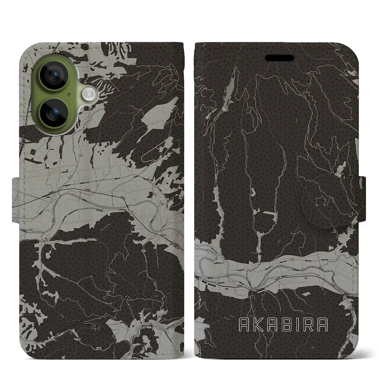 【赤平(北海道)】地図柄iPhoneケース(手帳タイプ)